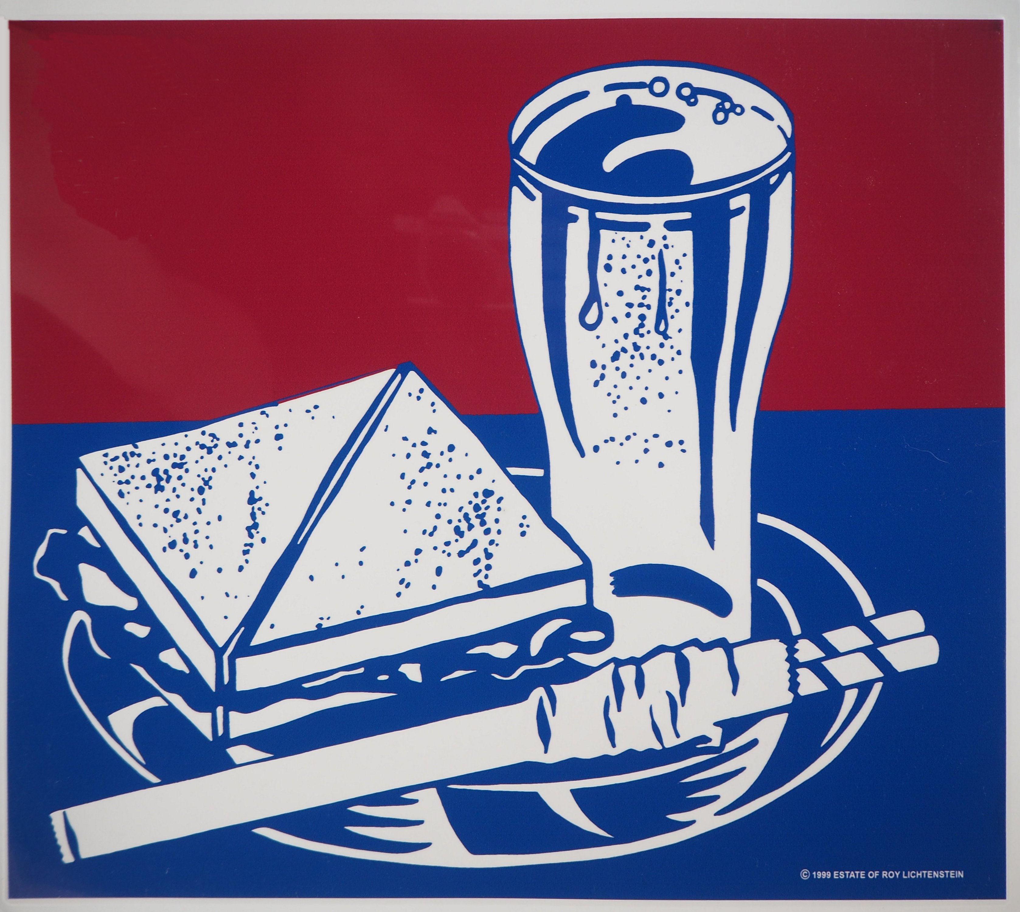 (after) Roy Lichtenstein Still-Life Print - Sandwich and Soda - Screen Print on Rhodoid (MoMA)