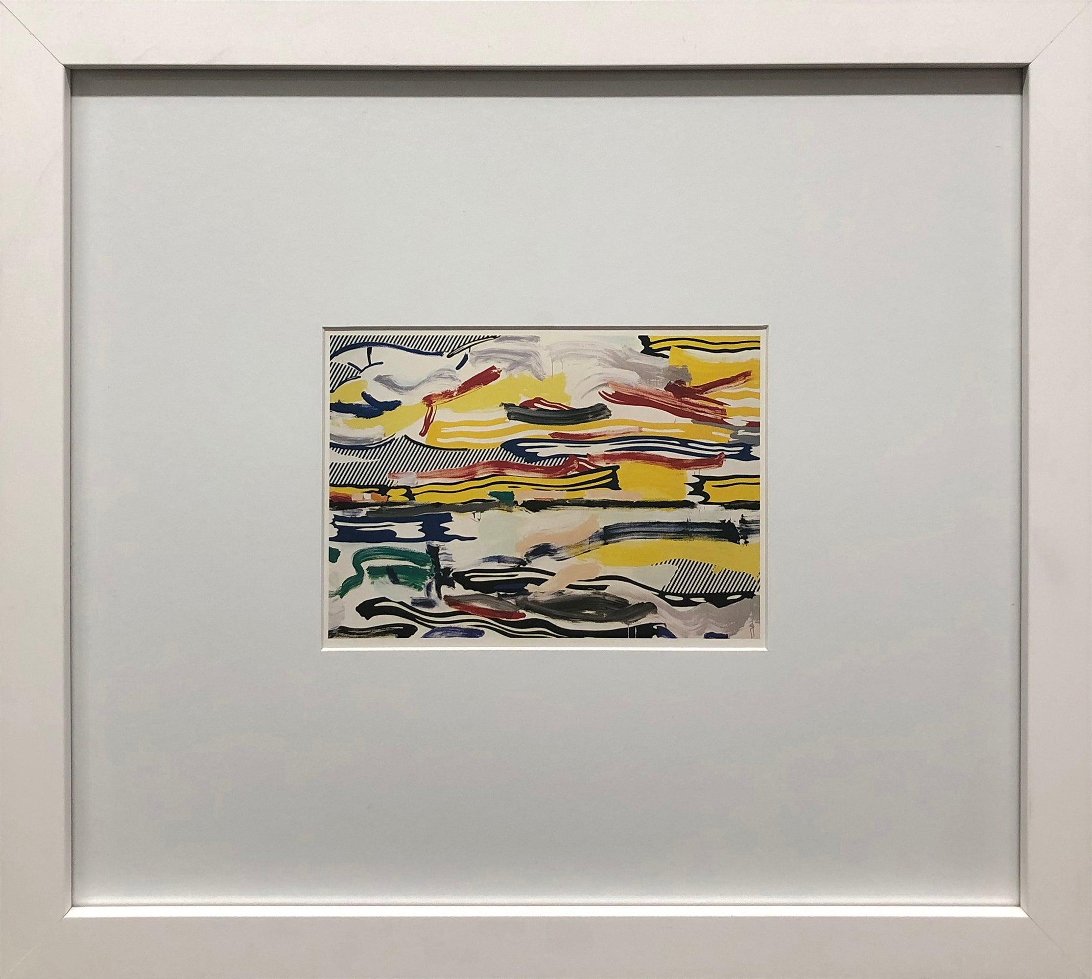 (after) Roy Lichtenstein Landscape Print - Sky and Water Offset Print, Framed Pop Art, Roy Lichtenstein, 1980