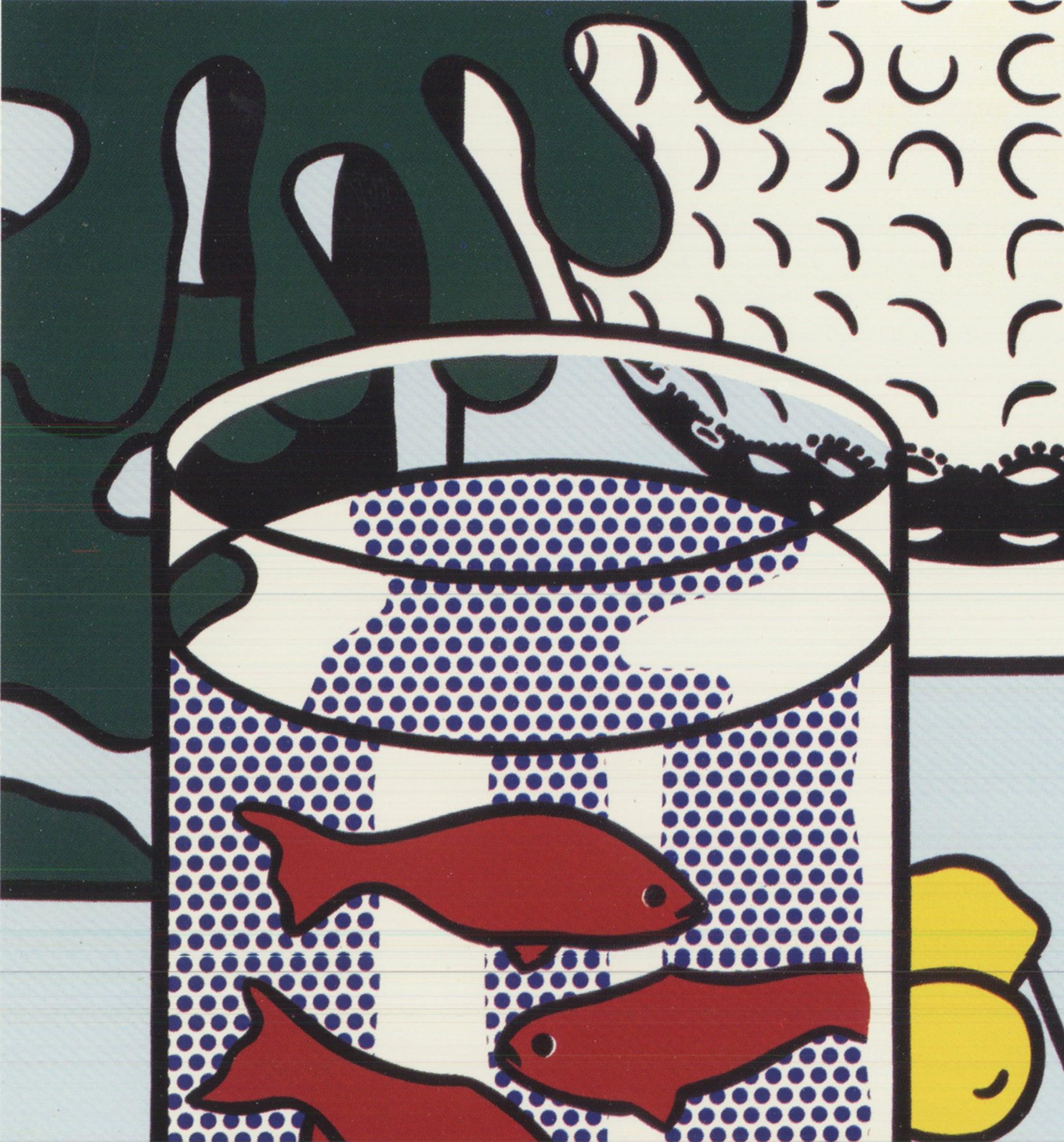 Roy Lichtenstein Natura morta con ciotola di pesce rosso Vintage Pop Art - Still-Life Print Grigio di (after) Roy Lichtenstein