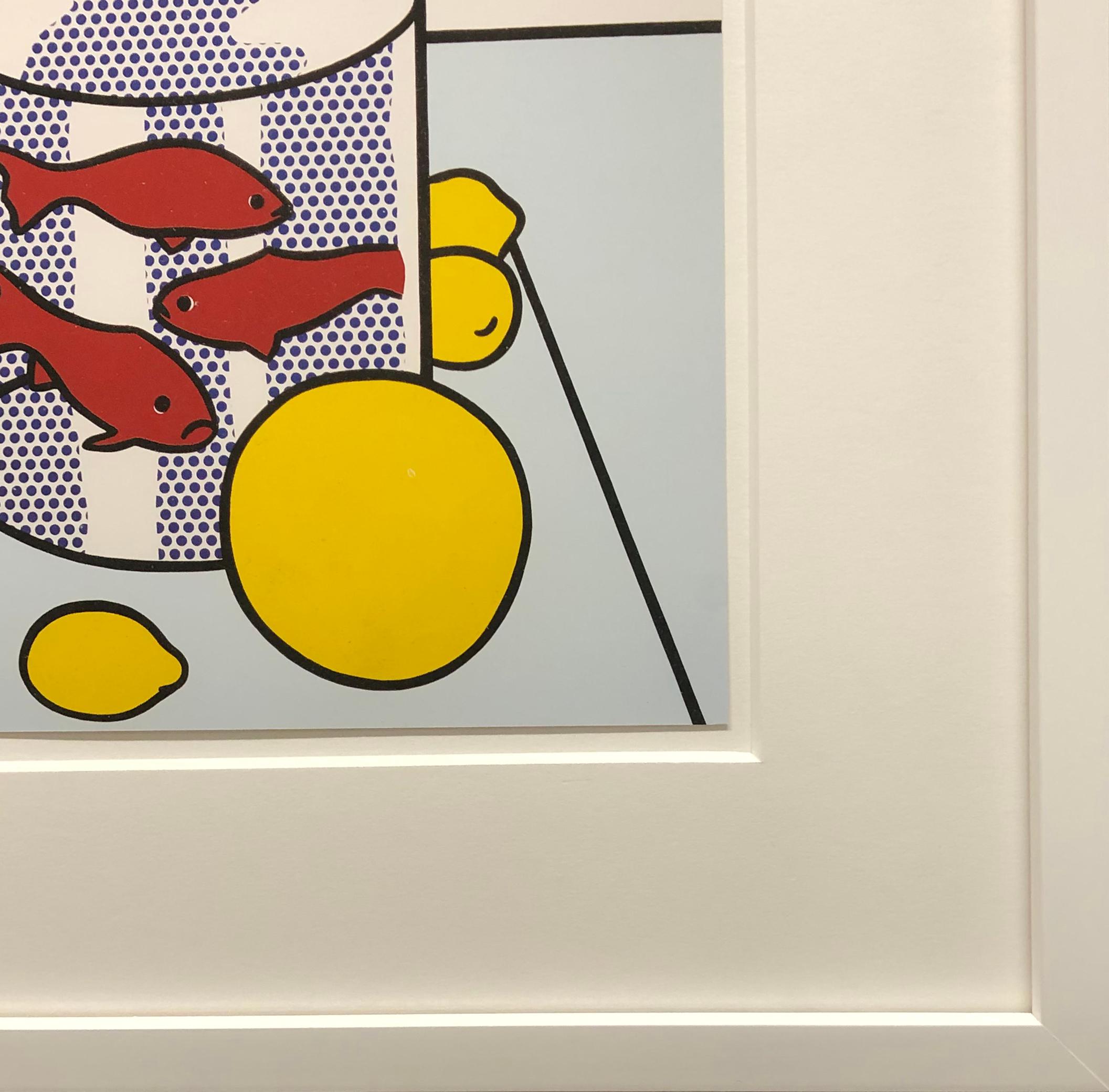 Natura morta con ciotola per pesci rossi - Still-Life Print Beige di (after) Roy Lichtenstein