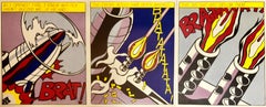 Vintage Offset Lithograph Triptych Roy Lichtenstein Pop Art Stedelijk Print