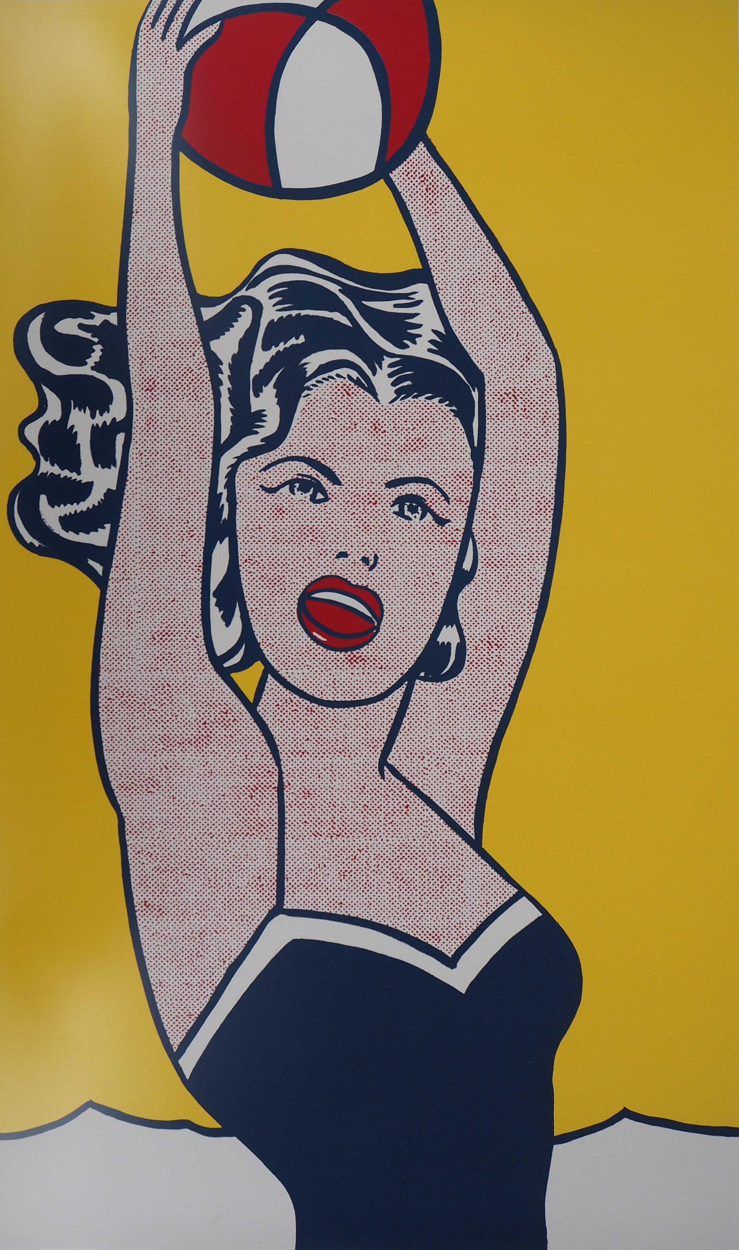 Woman with Red Ball - Original vintage poster, Bruxelles 1995 - Pop Art Print by (after) Roy Lichtenstein