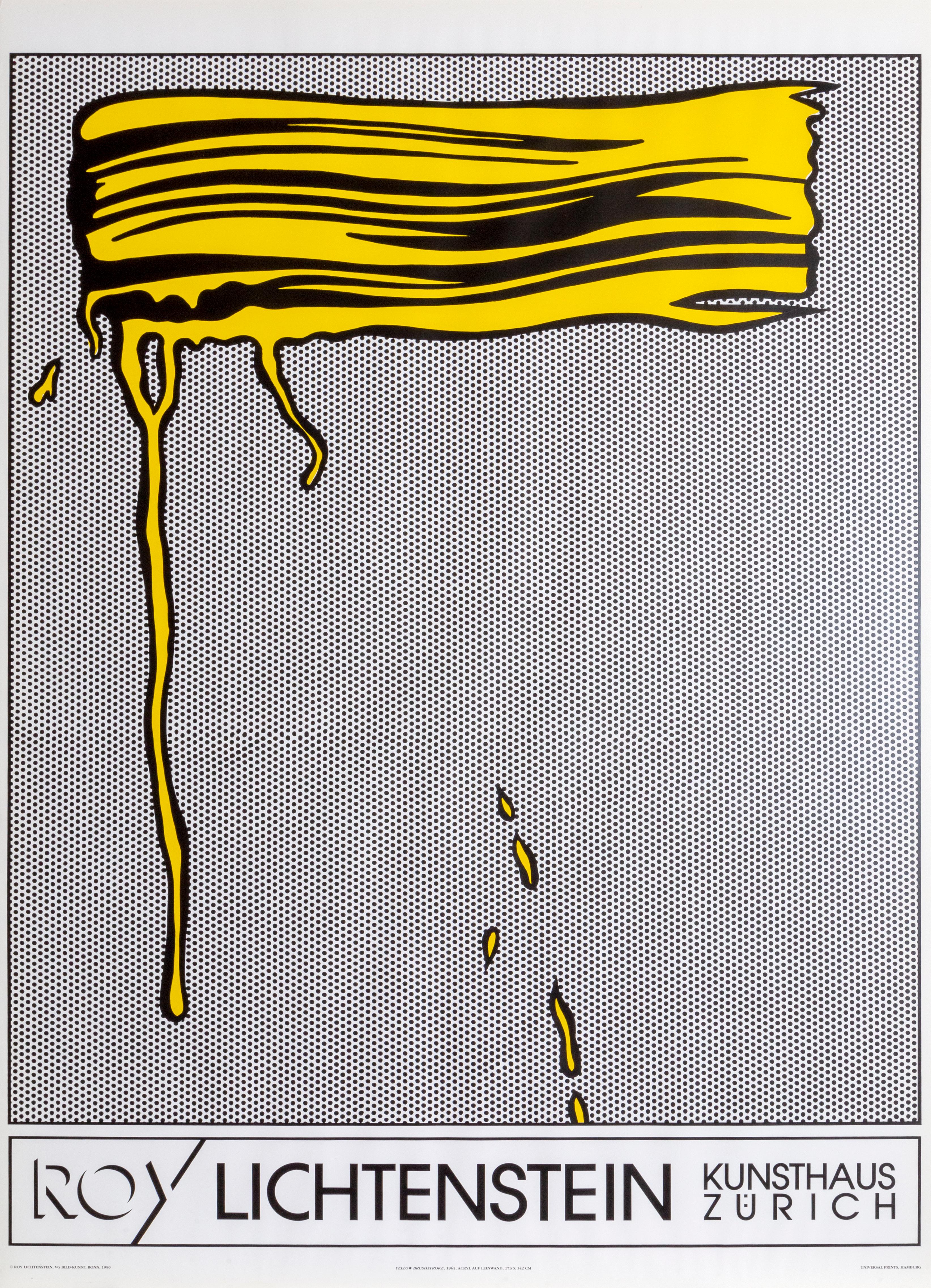 (after) Roy Lichtenstein Figurative Print – Yellow Brushstroke