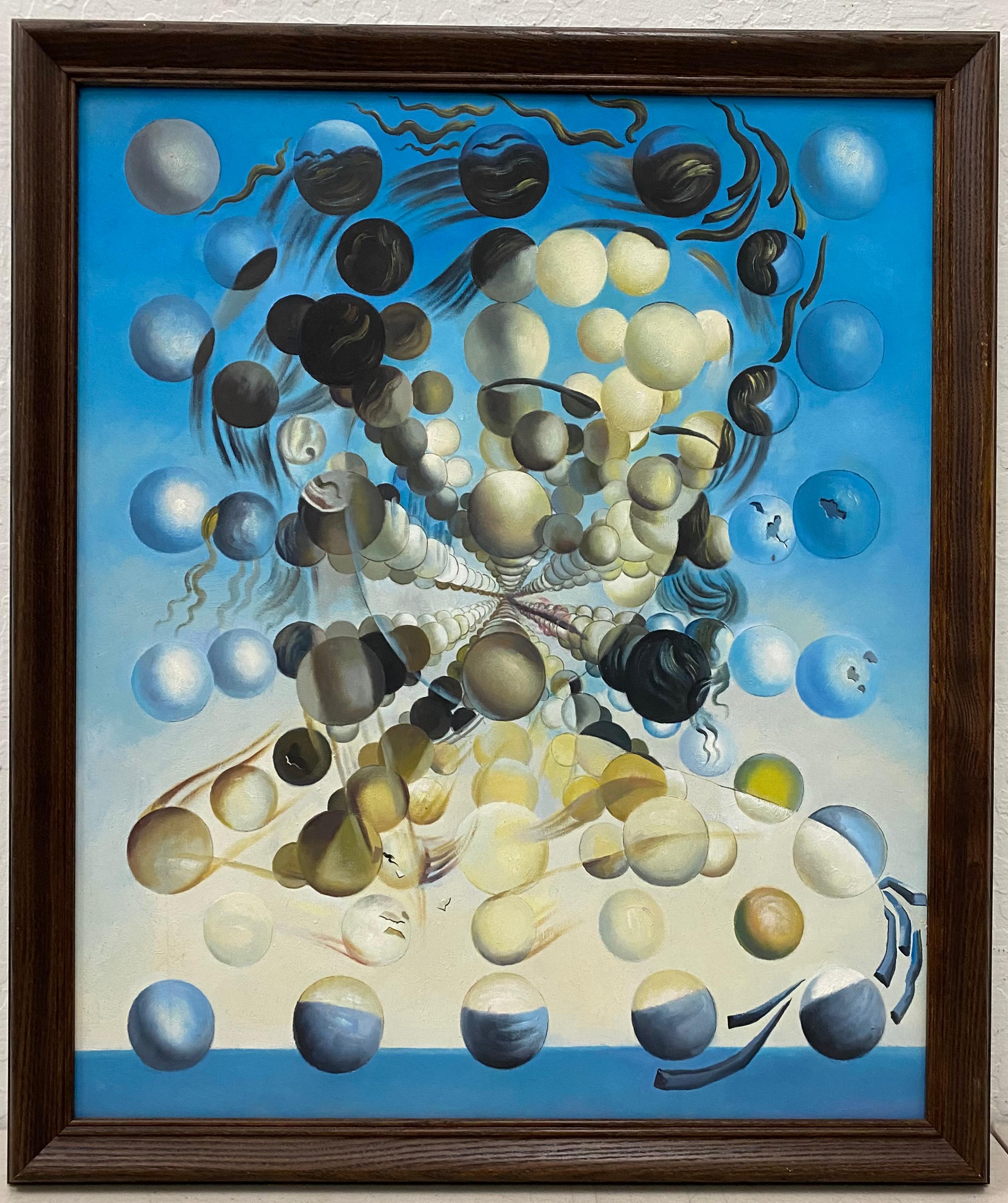 (after) Salvador Dali Portrait Painting - Contemporary Acrylic "Galatea of the Spheres" Painting After Dali 21st Century