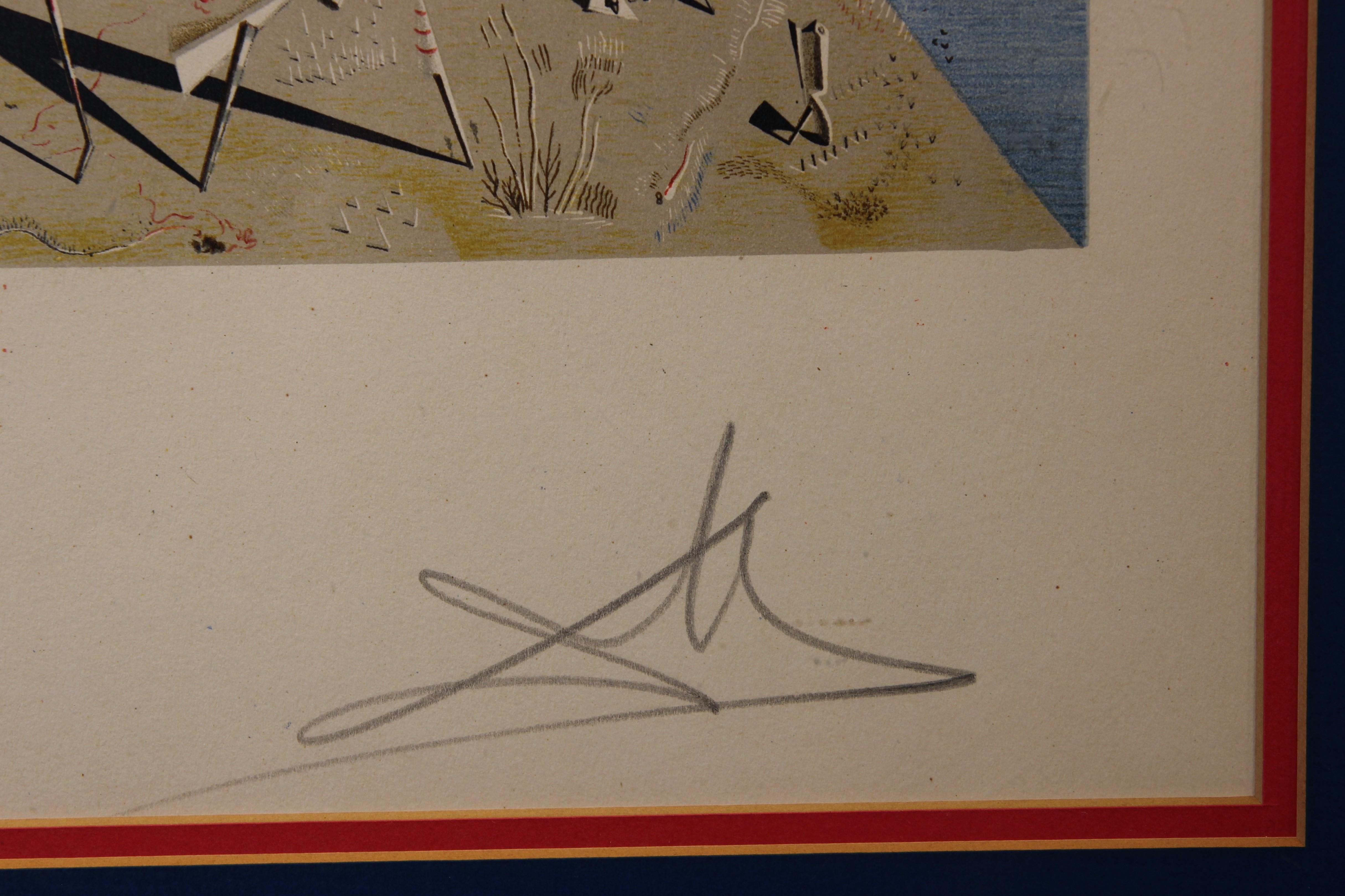 „Apparatus and Hand“ Surrealistischer Salvador Dali-Lithographiedruck (Grau), Abstract Print, von (after) Salvador Dali
