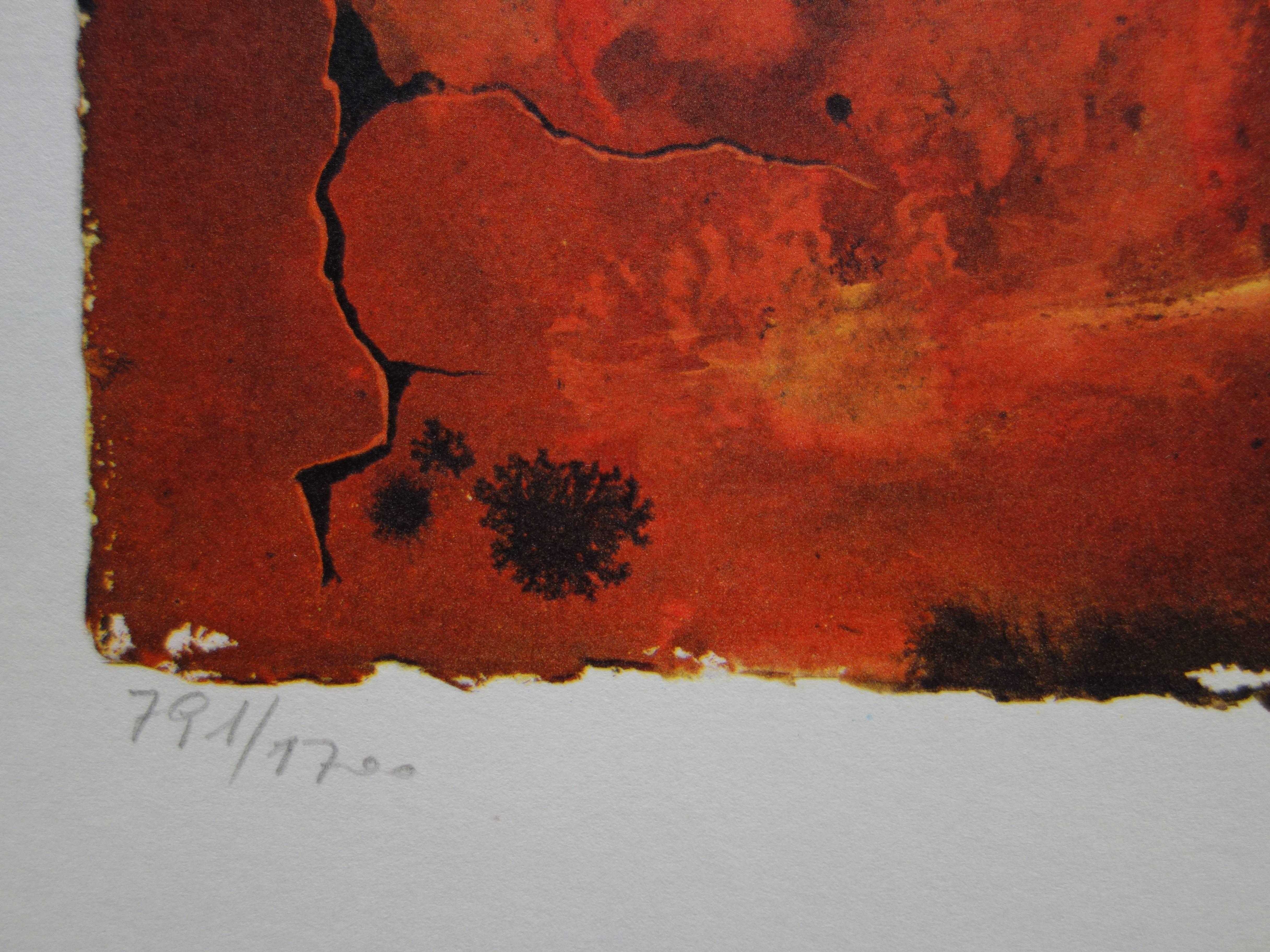 Suite mariposa : Auvernia - heliograbado y litografía - 1969 - Landscape Print Beige de (after) Salvador Dali