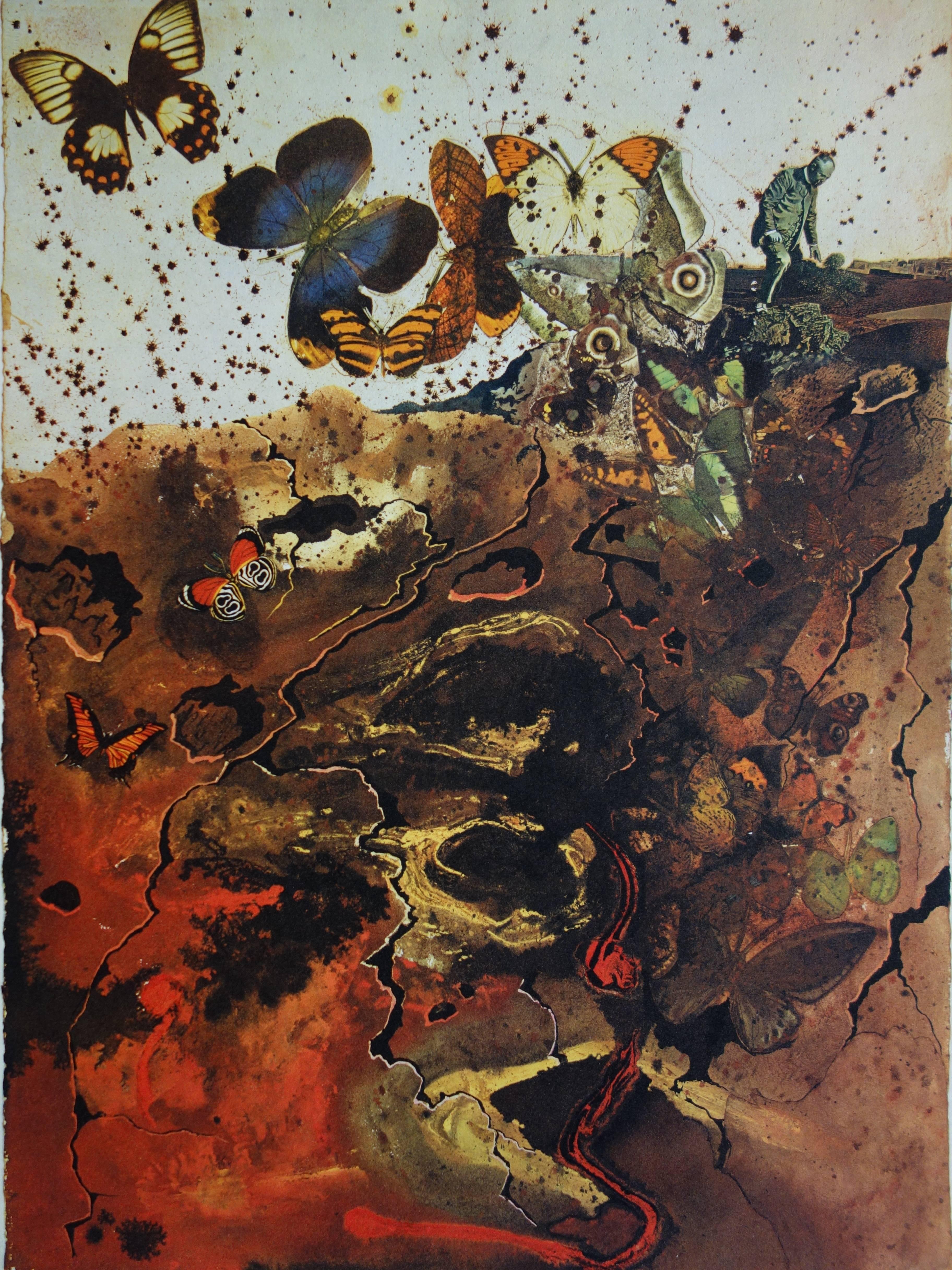 Butterfly suite : Auvergne - heliogravure and lithograph - 1969 - Surrealist Print by (after) Salvador Dali