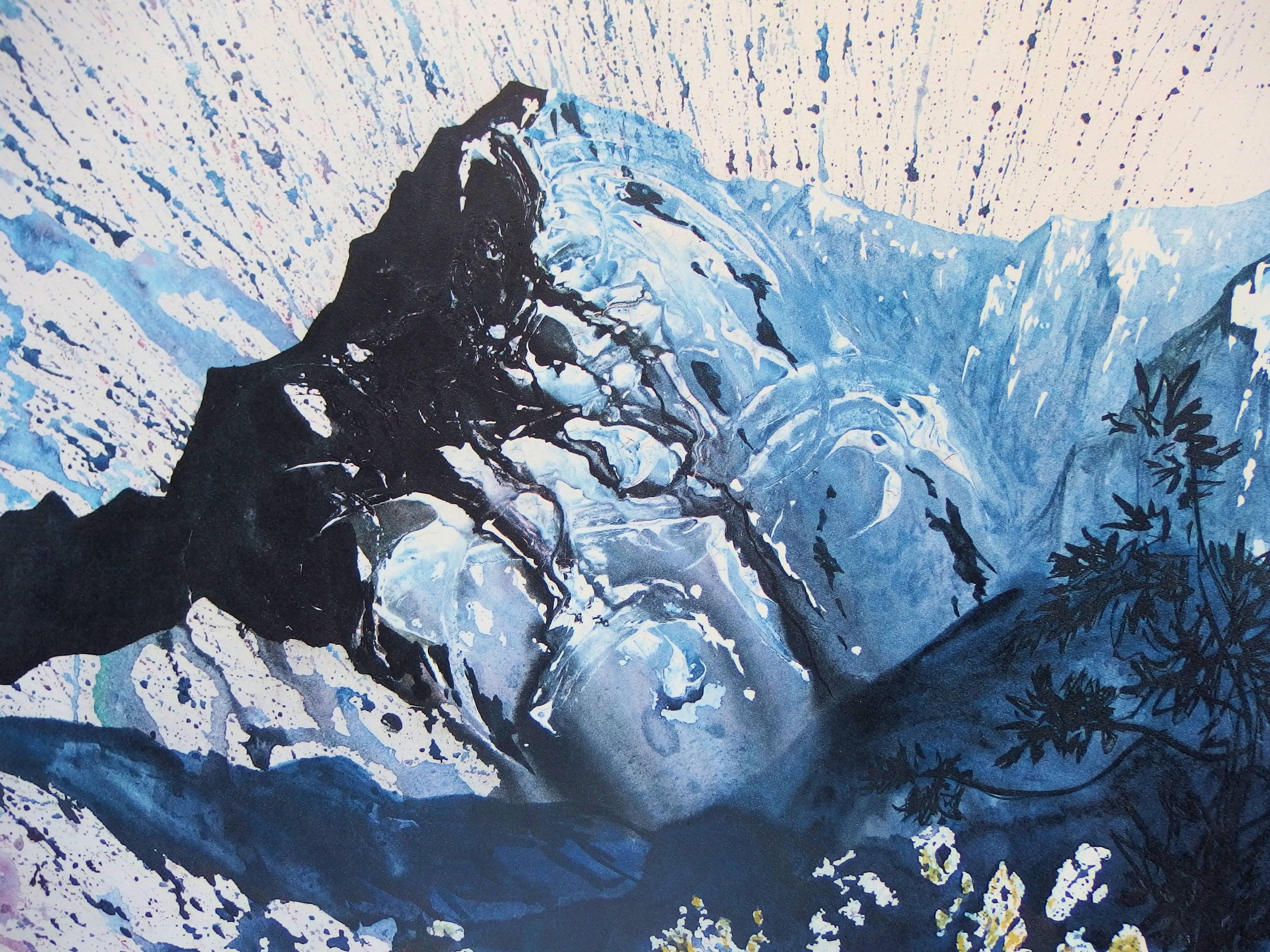 Suite di farfalle : Les Alpes - litografia - formato alto, 1969 - Landscape Print Grigio di (after) Salvador Dali