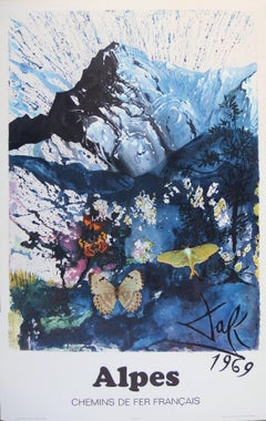 Suite di farfalle : Les Alpes - litografia - formato alto, 1969