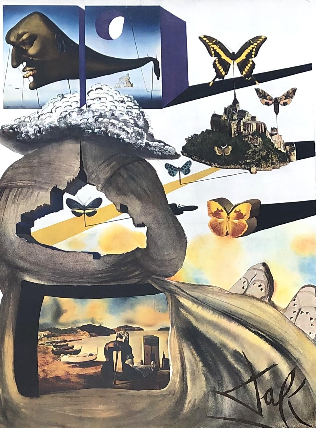 ButterFly Suite : Normandy Lithograph - Handsigned and Dedicated - Tall Size - Print by (after) Salvador Dali