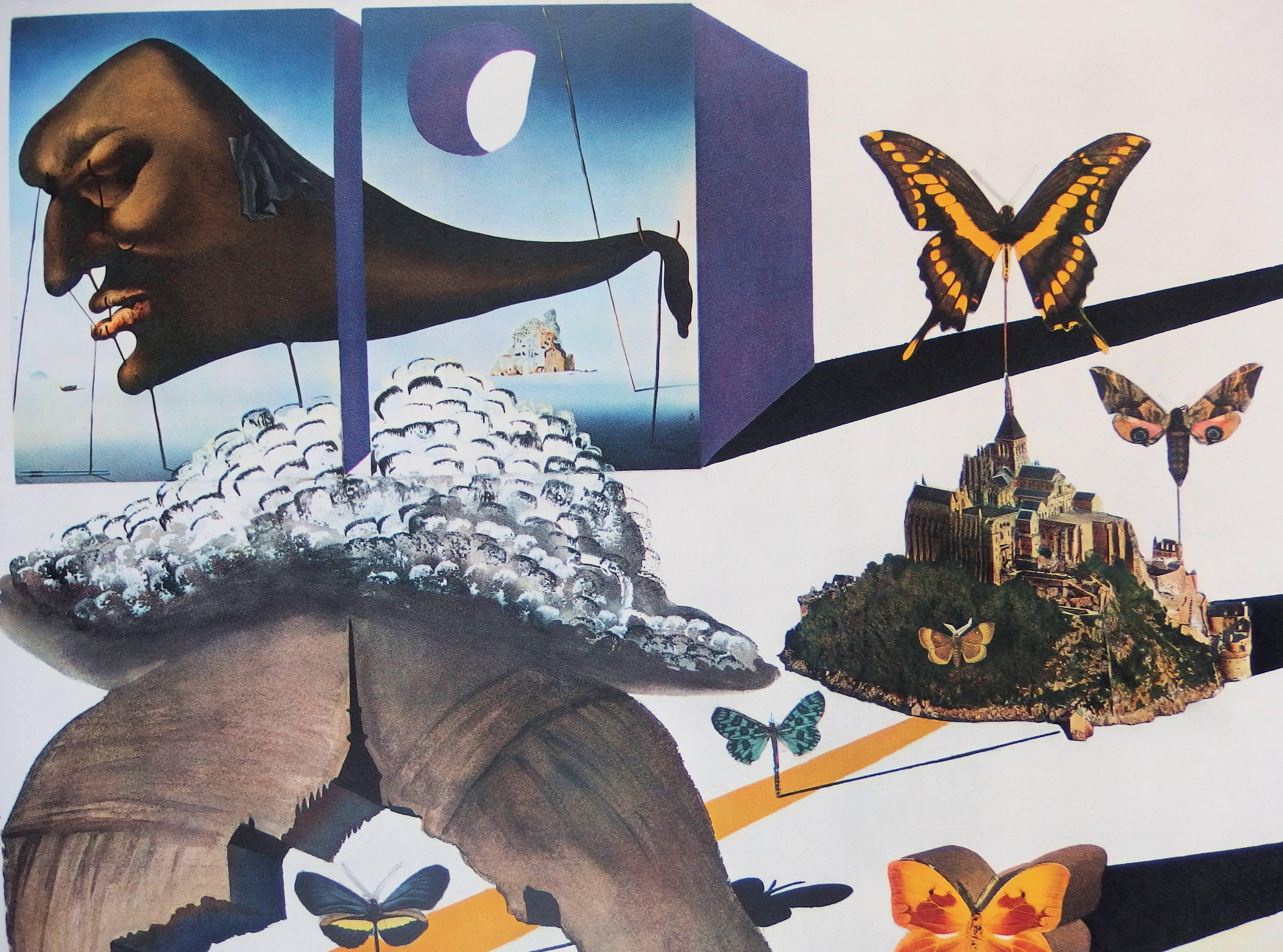 woman with a butterfly dali