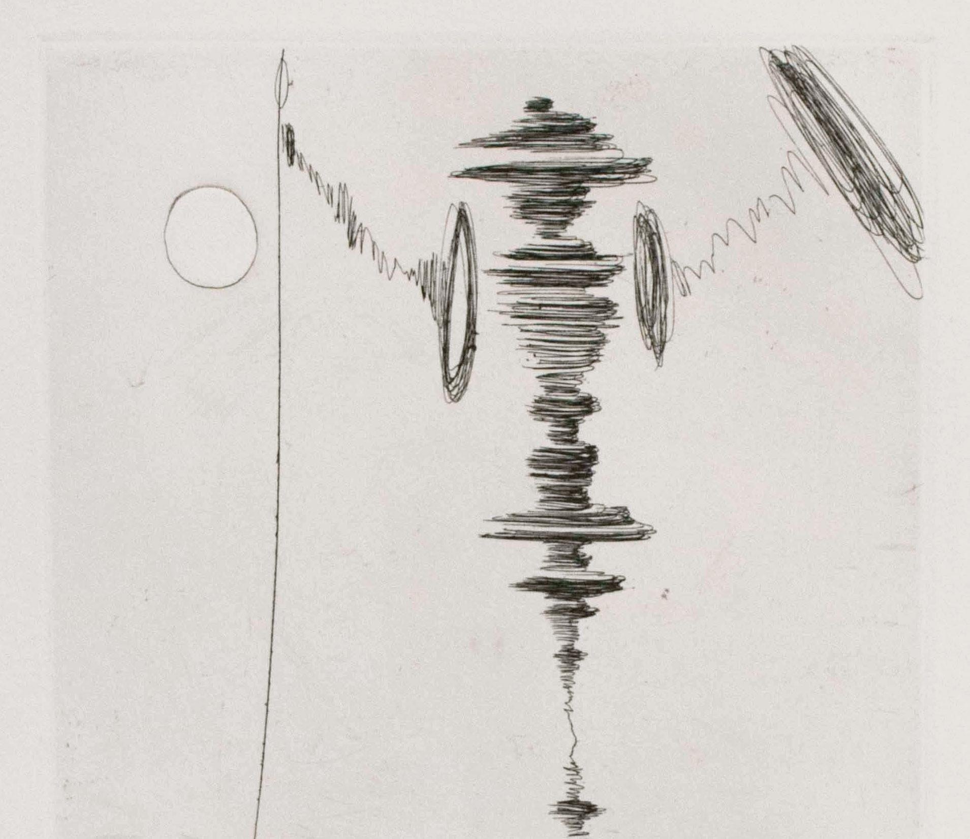 Deux Fatraises (Spinning Man) - Gris Figurative Print par (after) Salvador Dali