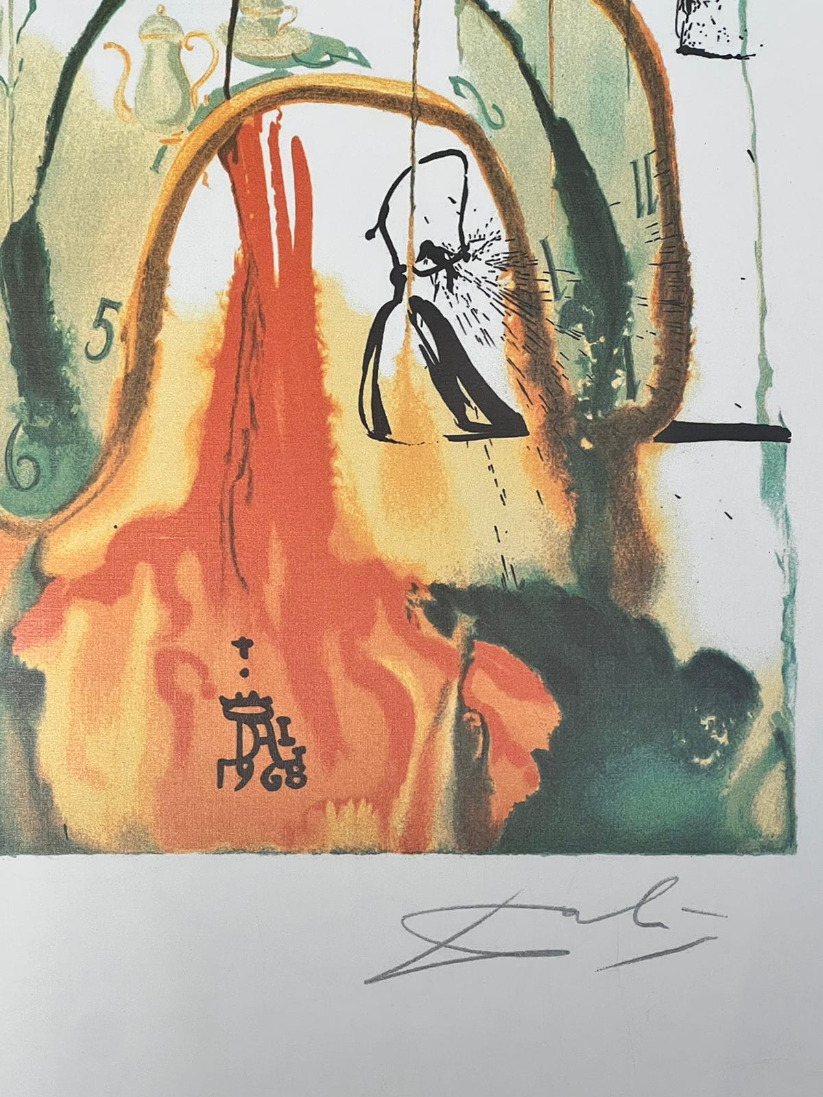 Lithographie en couleur arbre doré avec papillons d'après Dali, édition limitée - Print de (after) Salvador Dali