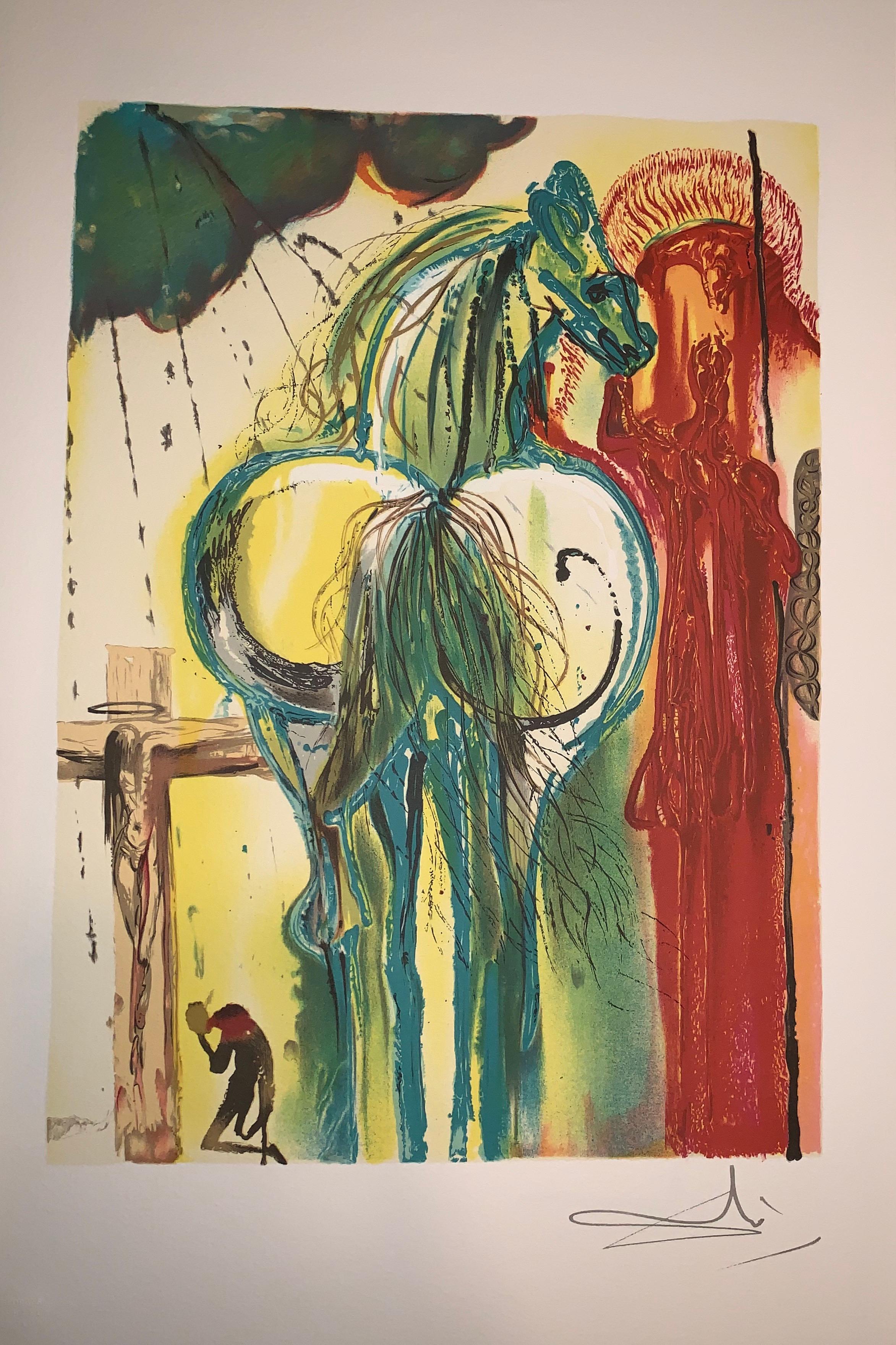 Le Centurion The horses of Dali - Lithograph - Surrealist - 1983 - Print by (after) Salvador Dali