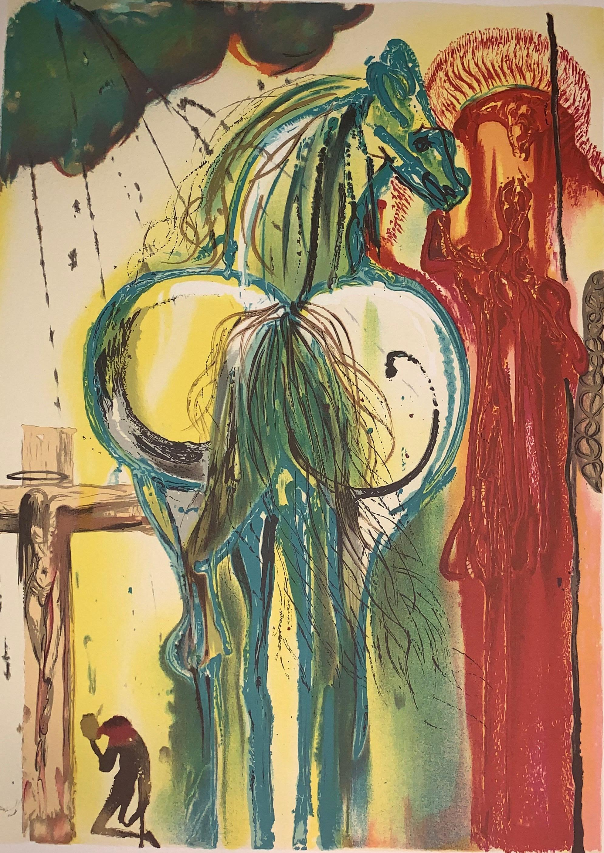 (after) Salvador Dali Figurative Print - Le Centurion The horses of Dali - Lithograph - Surrealist - 1983