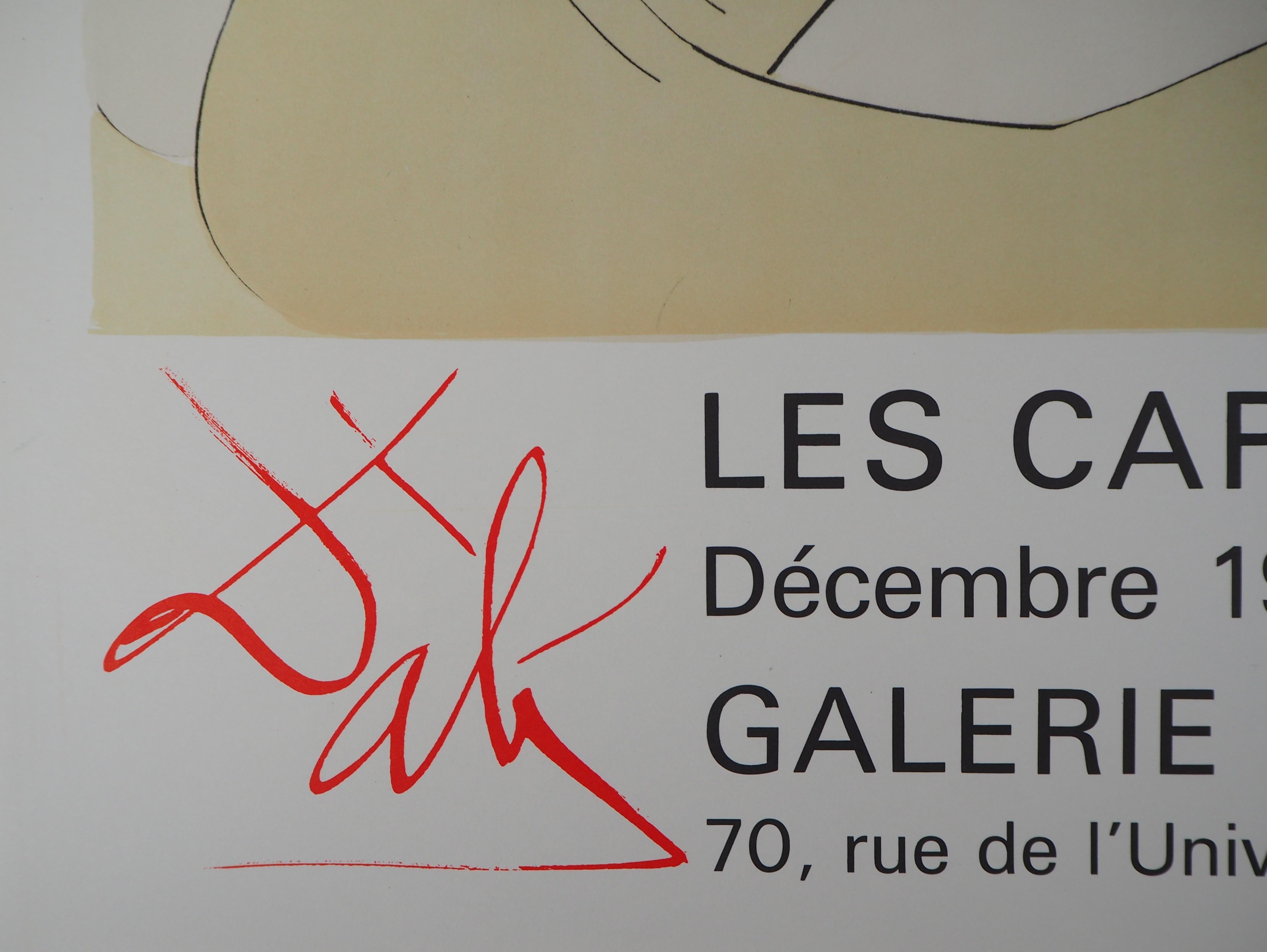 Salvador Dali (after)
Les Caprices de Goya, 1977

Lithograph (Desjobert workshop)
Printed signature in the plate
On heavy paper 65 x 45 cm (c. 18 x 26 in)

Original vintage lithograph poster for the exhibition at Berggruen Gallery (Paris) in 1977.