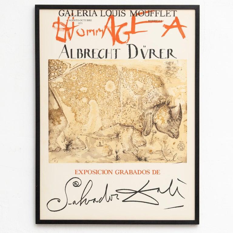 Limited Edition Homage to Albrecht Dürer Framed Poster by Salvador Dalí, 1970s