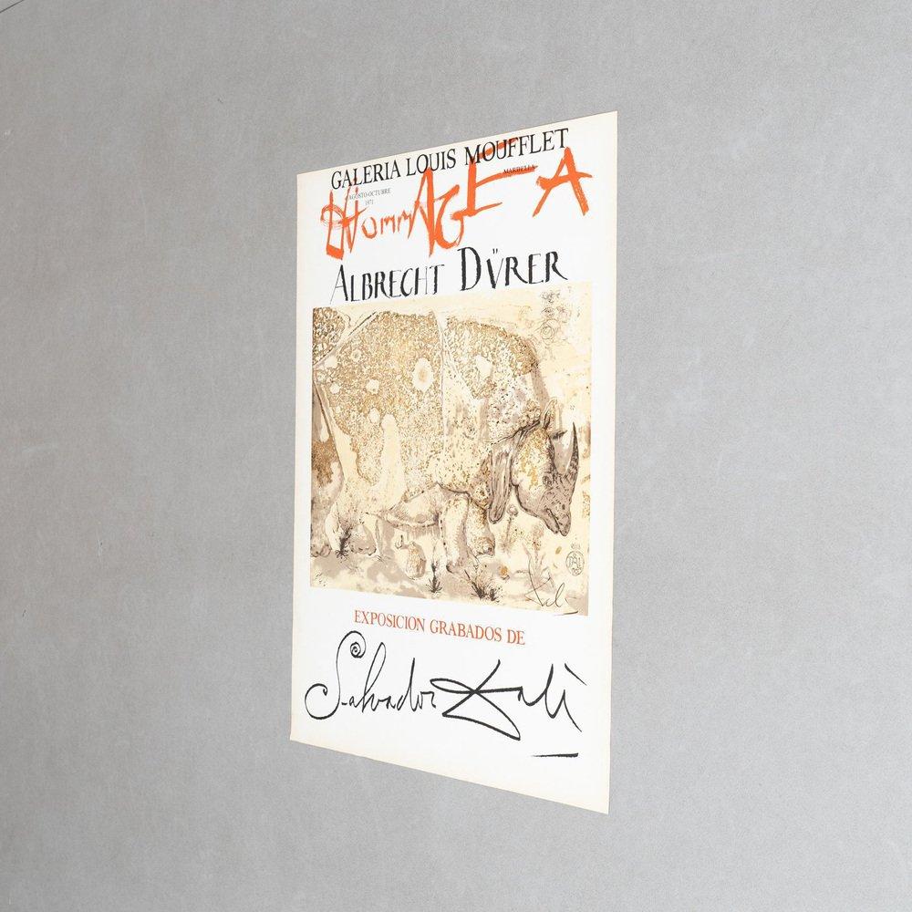 Édition limitée de l'affiche Hommage à Albrecht Dürer par Salvador Dalí, années 1970 - Abstrait Print par (after) Salvador Dali