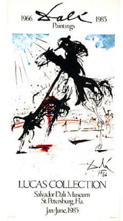 Vintage Original Dali Exhibit Poster for Lucas Collection Paintings