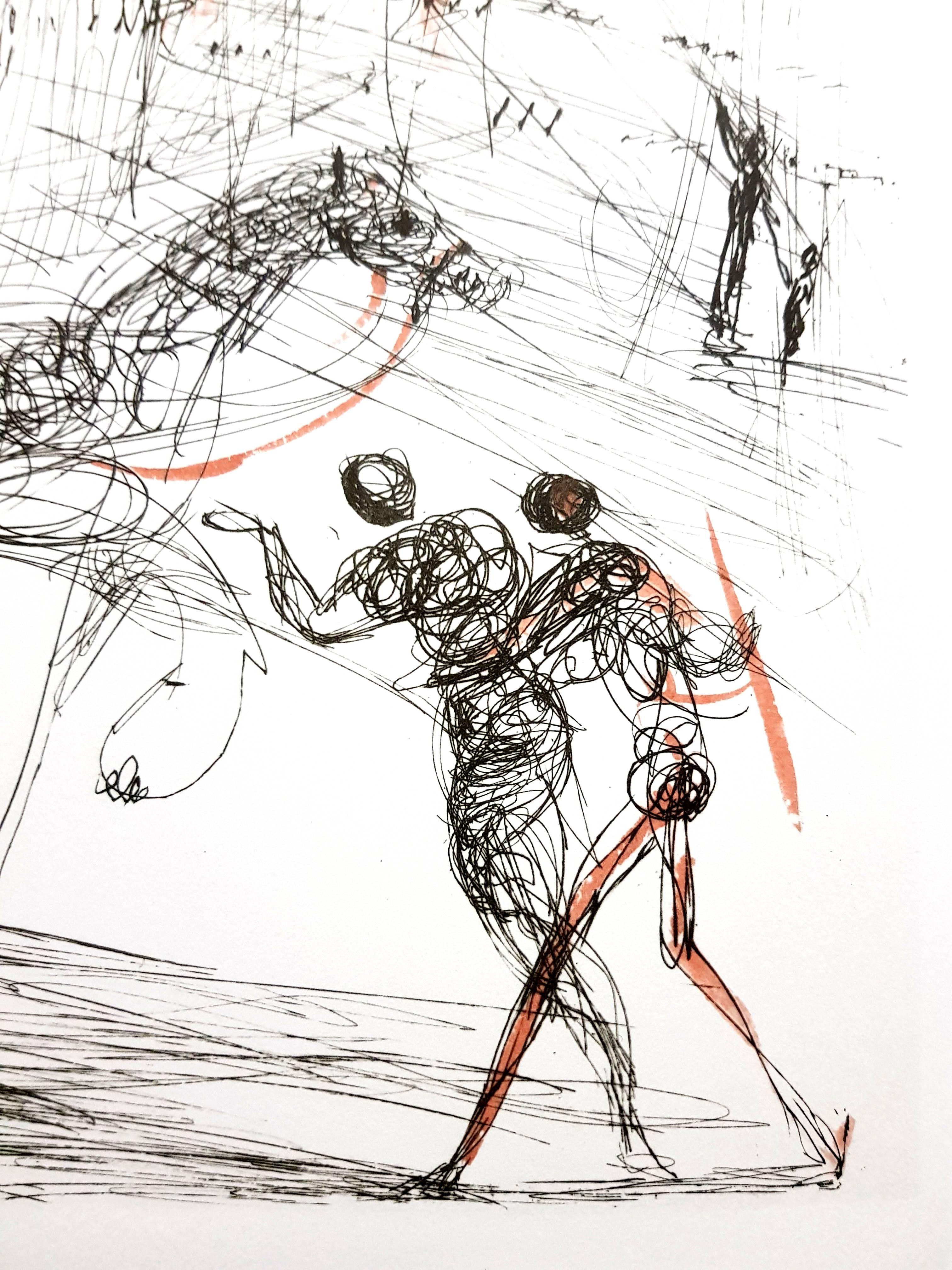 Salvador Dali (d'après) - New-York : Plaza (édition d'affiche) -  Lithographie - Gris Figurative Print par (after) Salvador Dali