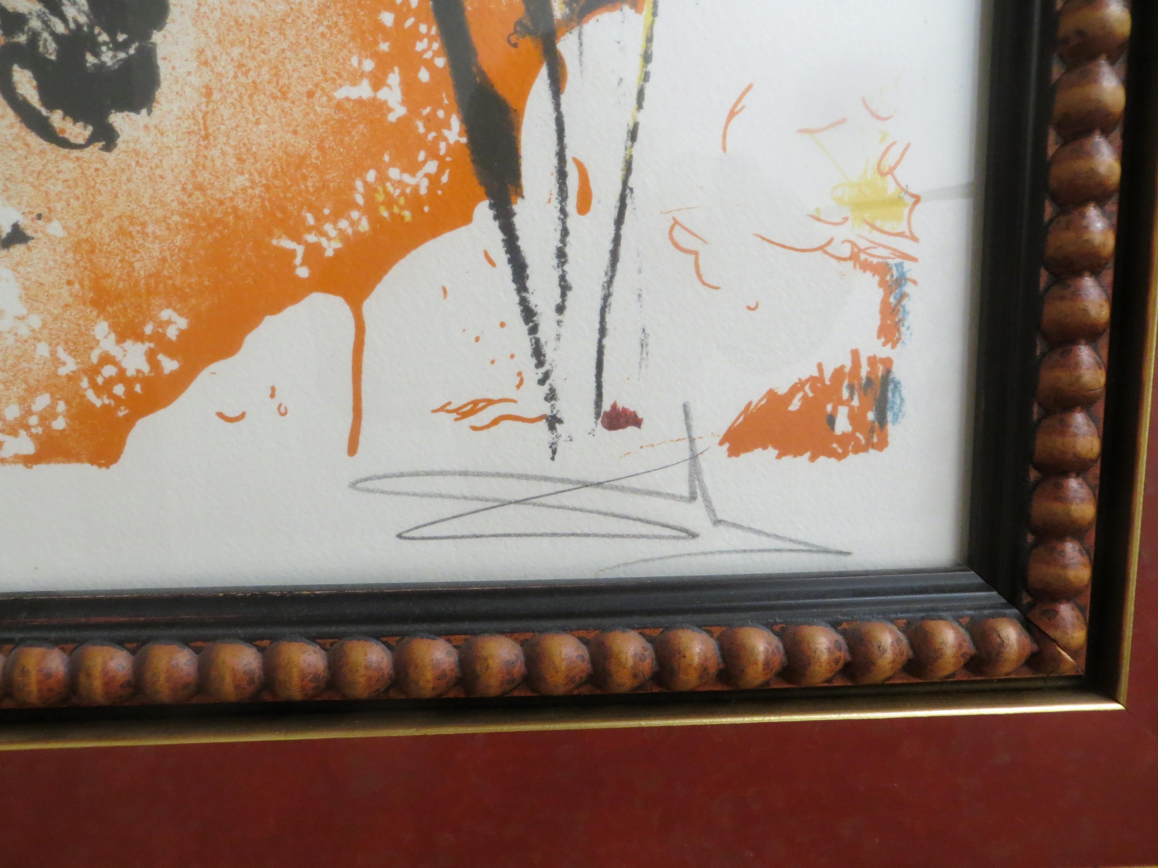 Salvador Dali Schmetterling Stierkämpfer litho nummeriert (Braun), Figurative Print, von (after) Salvador Dali