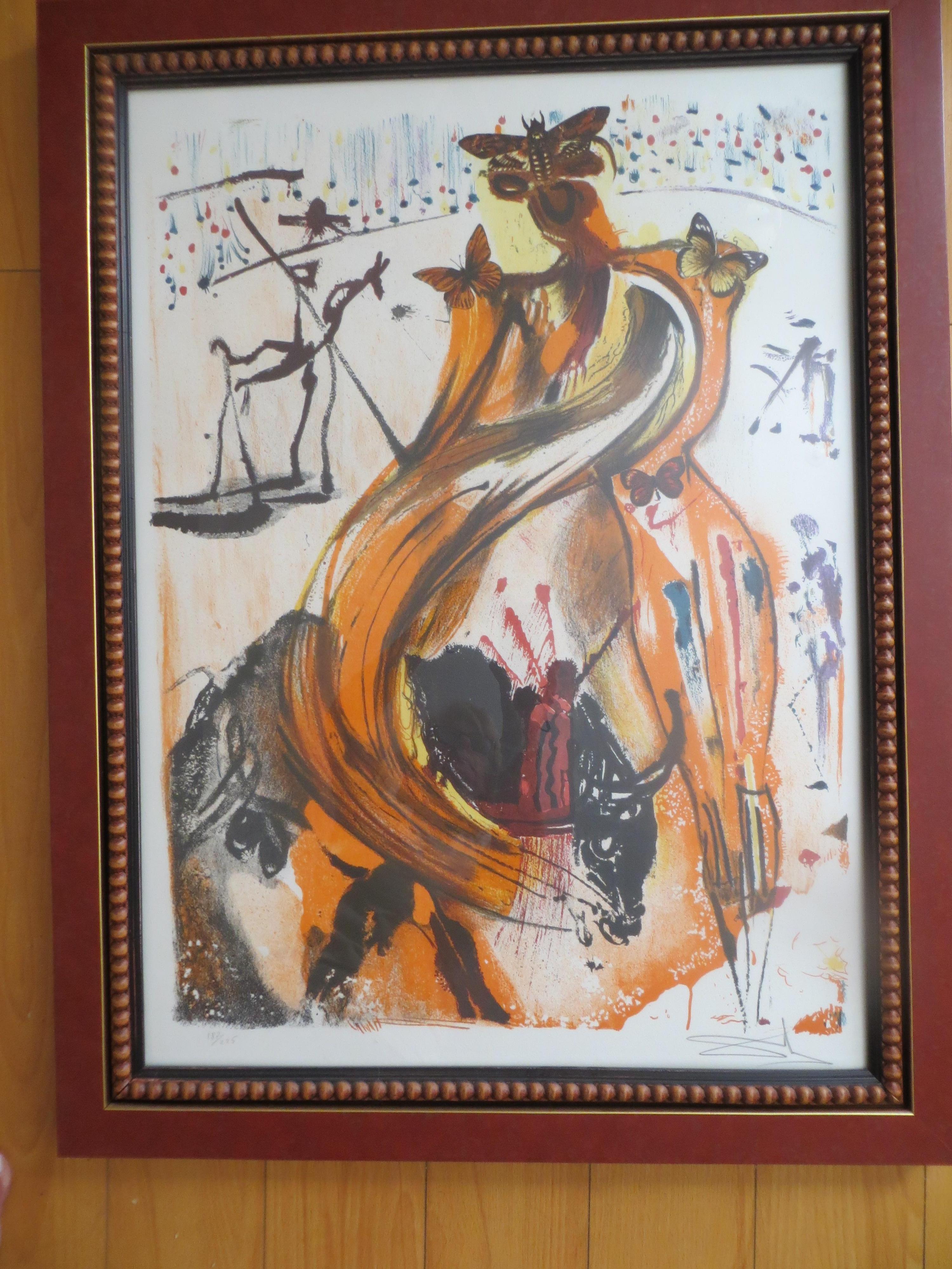 Salvador Dali Schmetterling Stierkämpfer litho nummeriert im Angebot 1