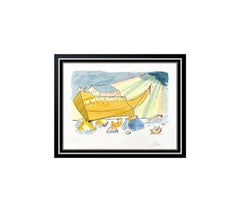 Vintage Salvador Dali Color Etching Authentic Original HAND SIGNED Noah's Ark Artwork