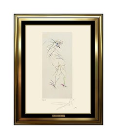 Salvador Dali Original Color Etching Authentic HAND SIGNED Surreal Nude Artwork