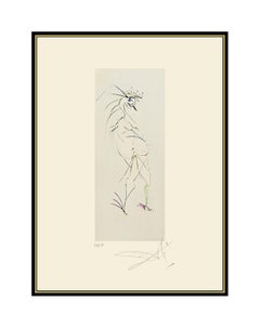 Salvador Dali Original Color Etching Authentic HAND SIGNED Surreal Nude Artwork