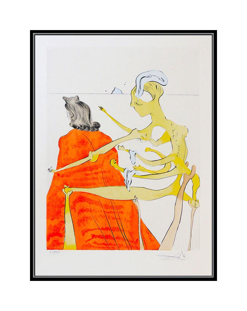 Salvador Dali Original Color Etching Hand Signed Surrealism Artwork Back Of Gala - Print by (after) Salvador Dali
