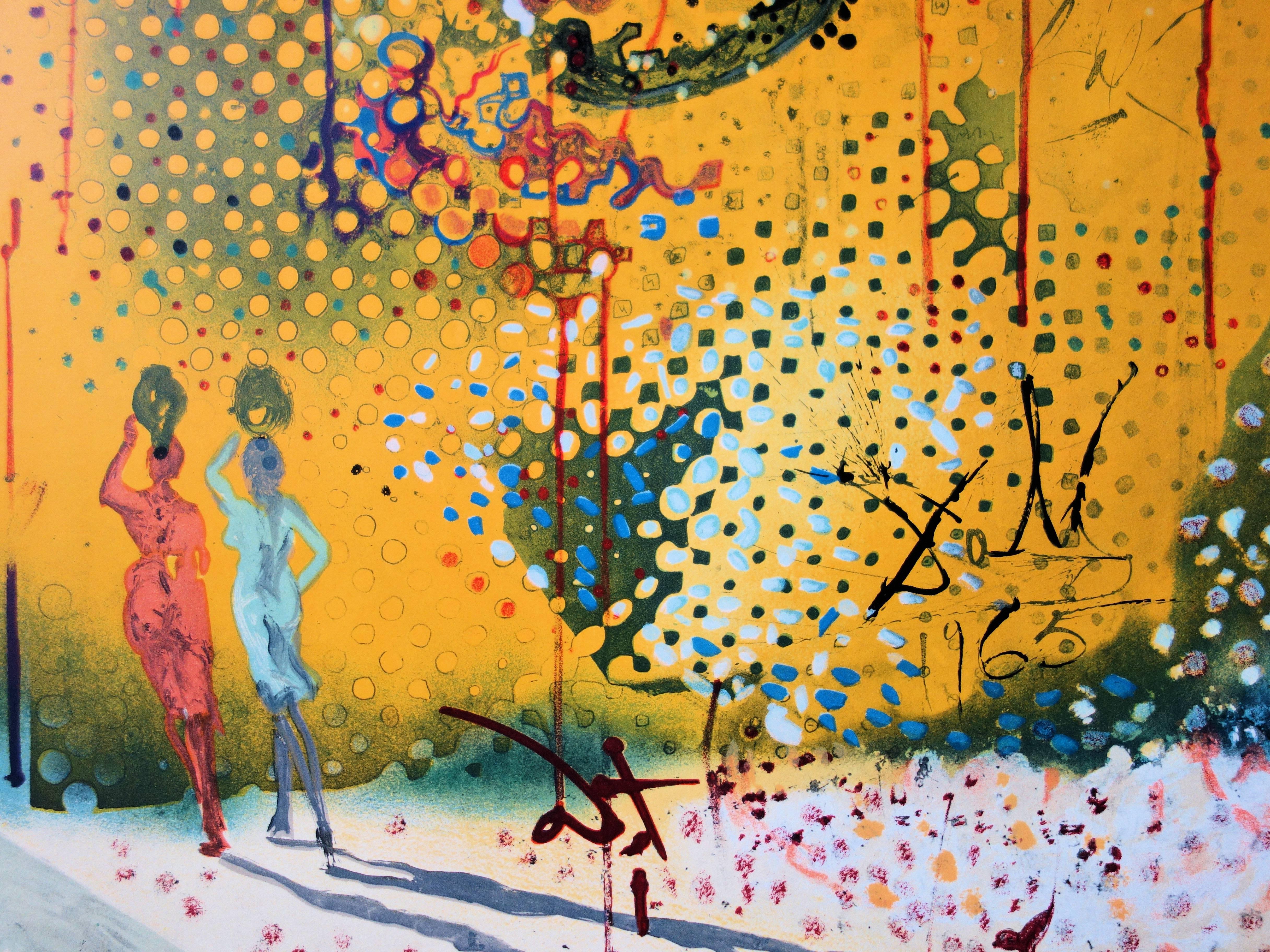 Sol y Dalí - Raro Póster Litografía Vintage - Mourlot 1967 (Campo #67-1) - Print de (after) Salvador Dali
