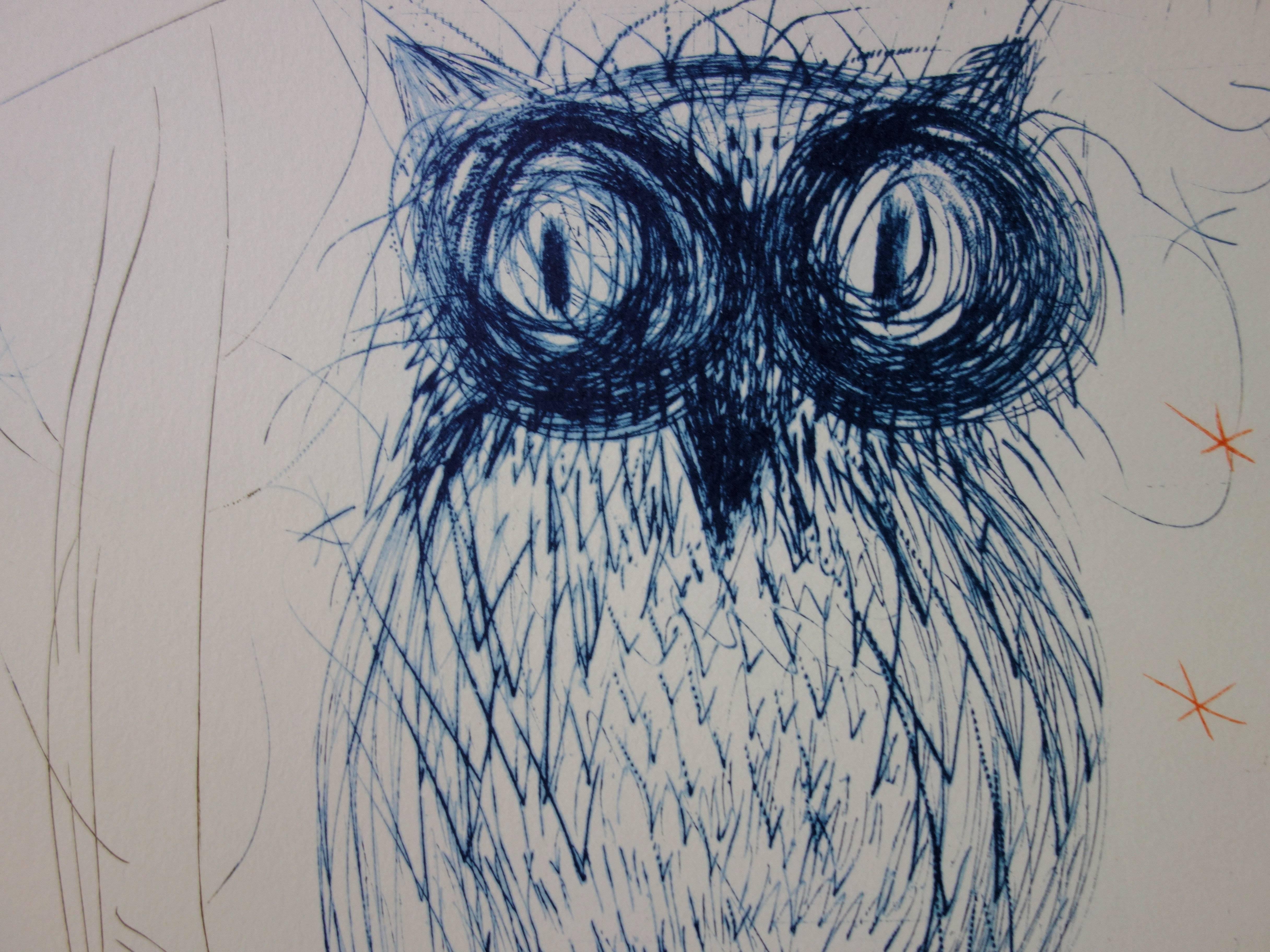 The Blue Owl - Lithograph - Edited by J. Schneider, 1983 - Surrealist Print by (after) Salvador Dali