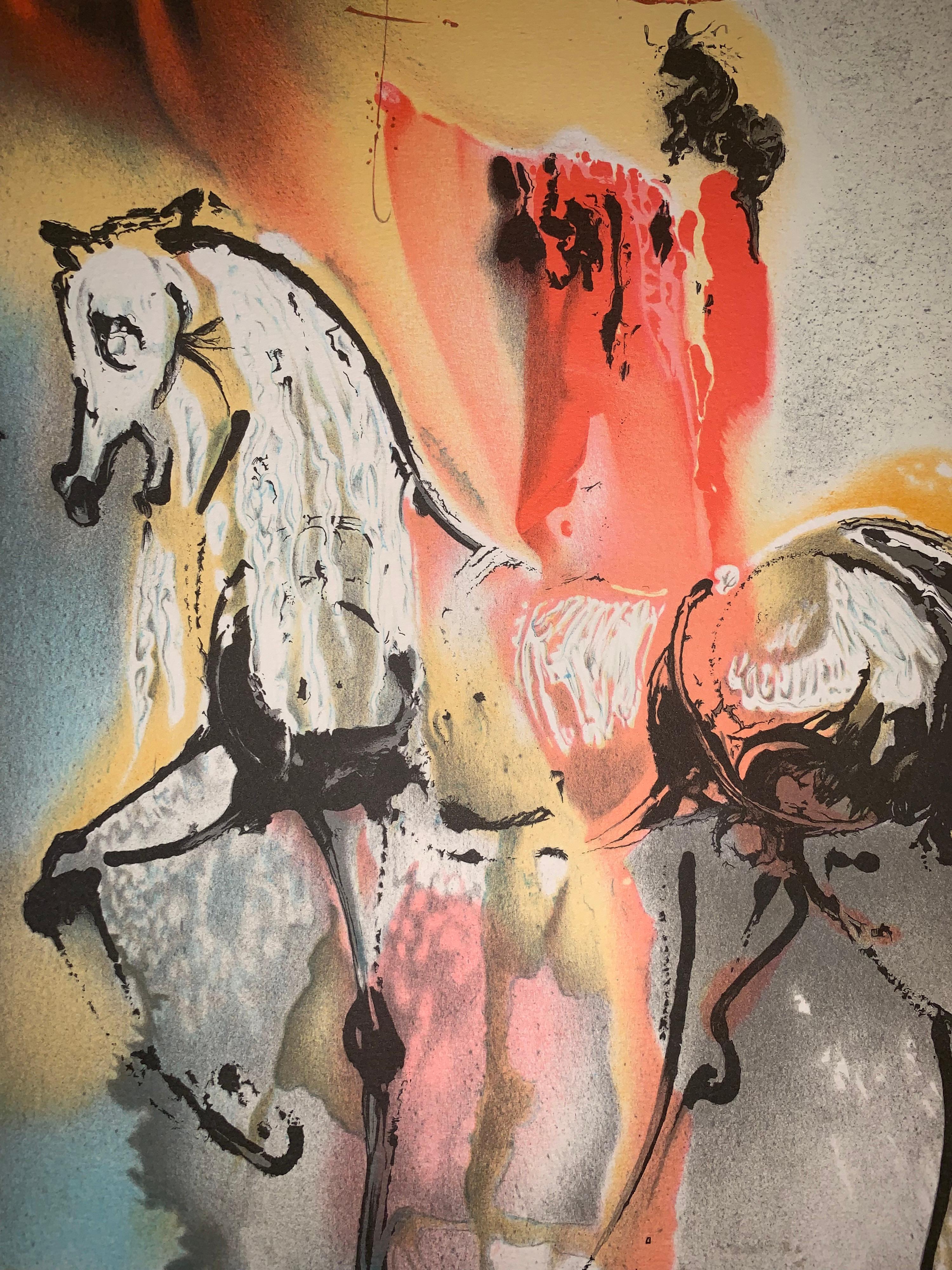 The Christian Knight – Der christliche Ritter – Die Pferde von Dali – Lithographie – Surrealist – 1983 (Surrealismus), Print, von (after) Salvador Dali