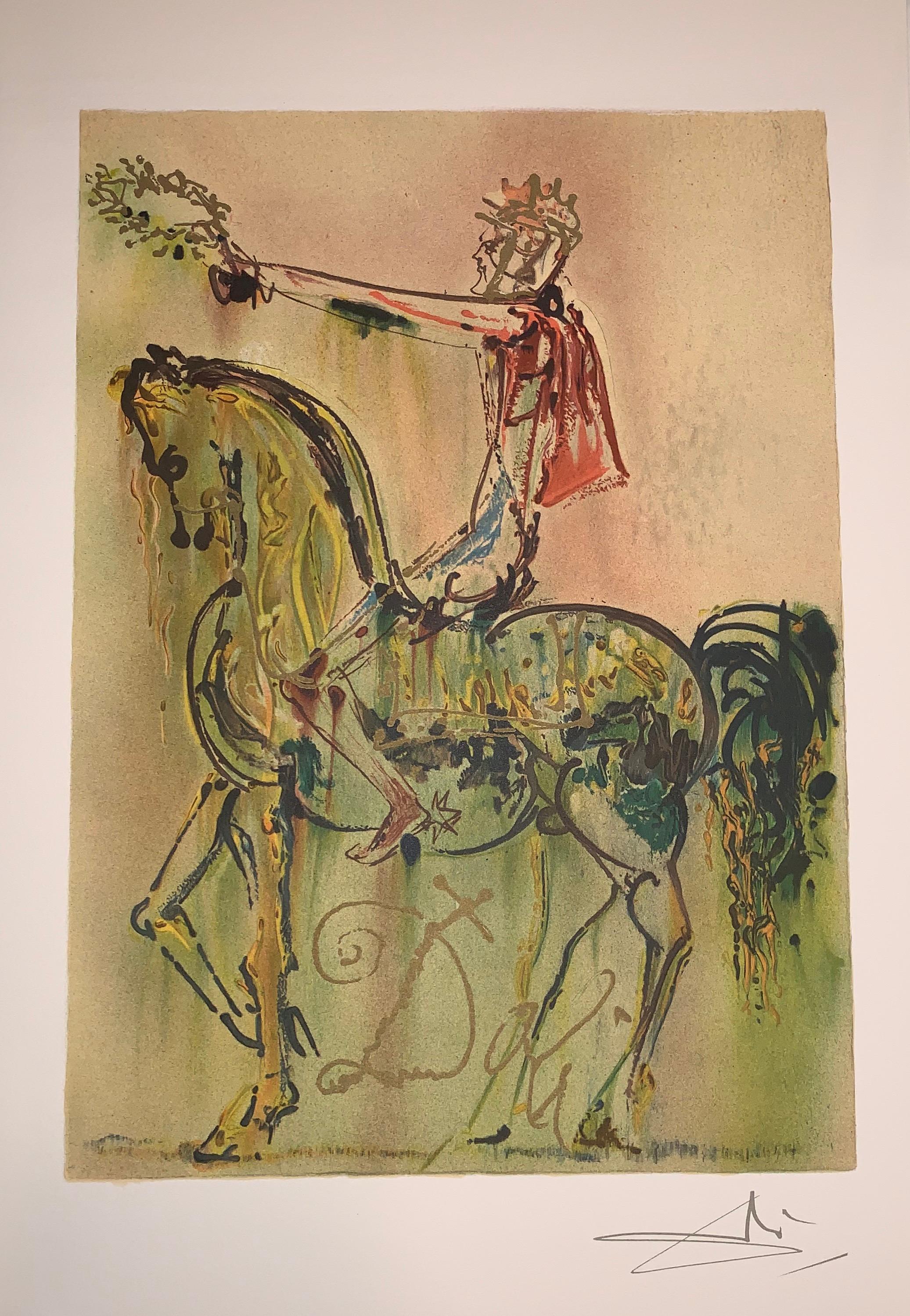 The Roman Cavalier The horses of Dali - Lithograph - Surrealist - 1983 - Print by (after) Salvador Dali