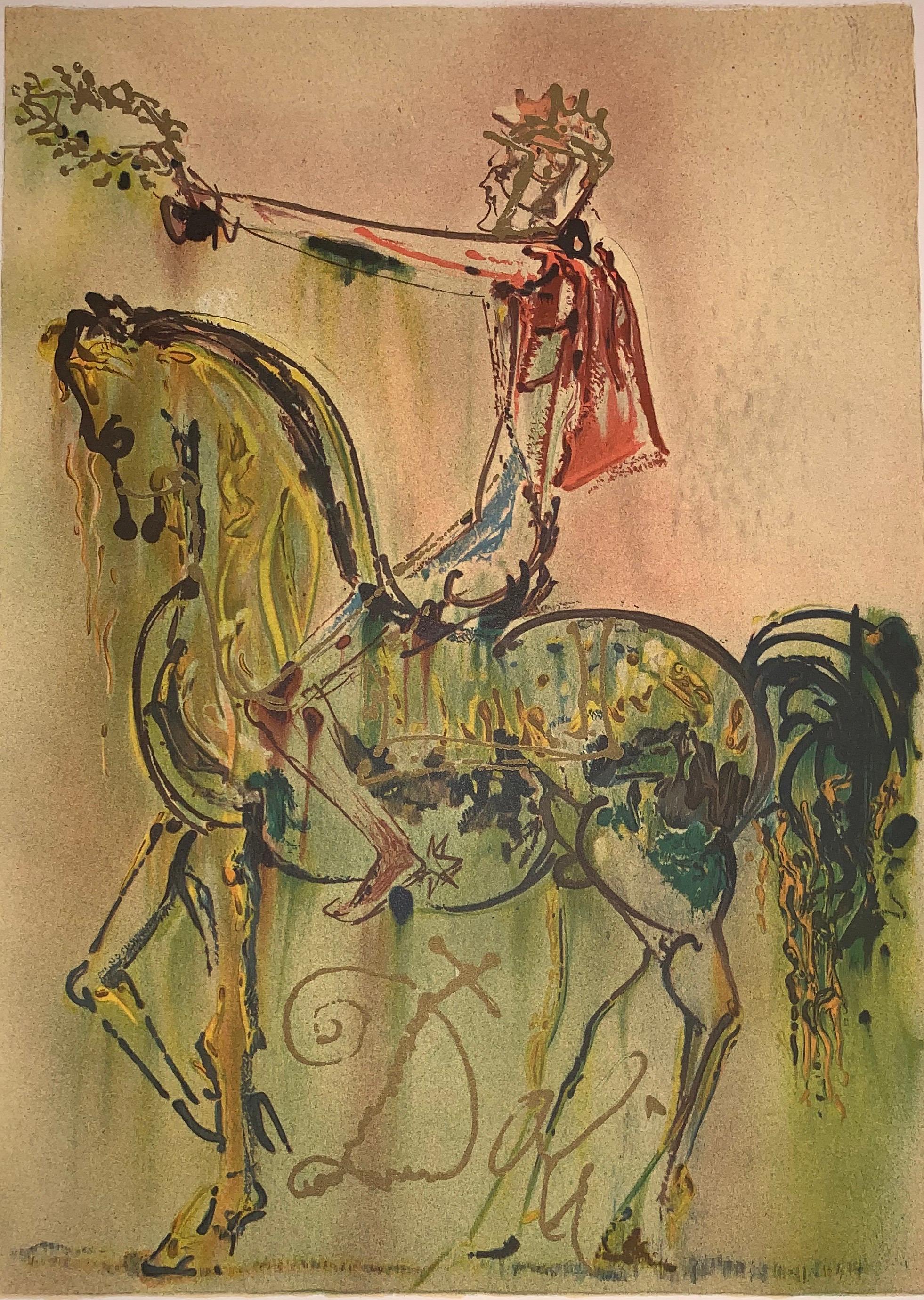 (after) Salvador Dali Figurative Print - The Roman Cavalier The horses of Dali - Lithograph - Surrealist - 1983