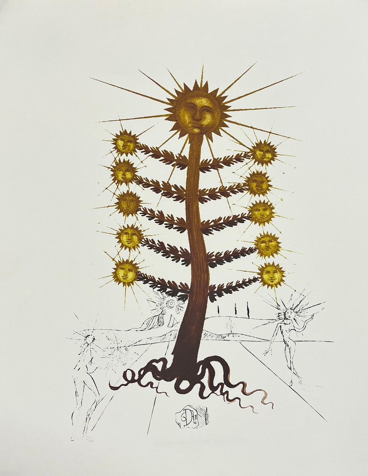 Abstract Print di (after) Salvador Dali - L'albero del sole, litografia in edizione limitata dopo Dalì