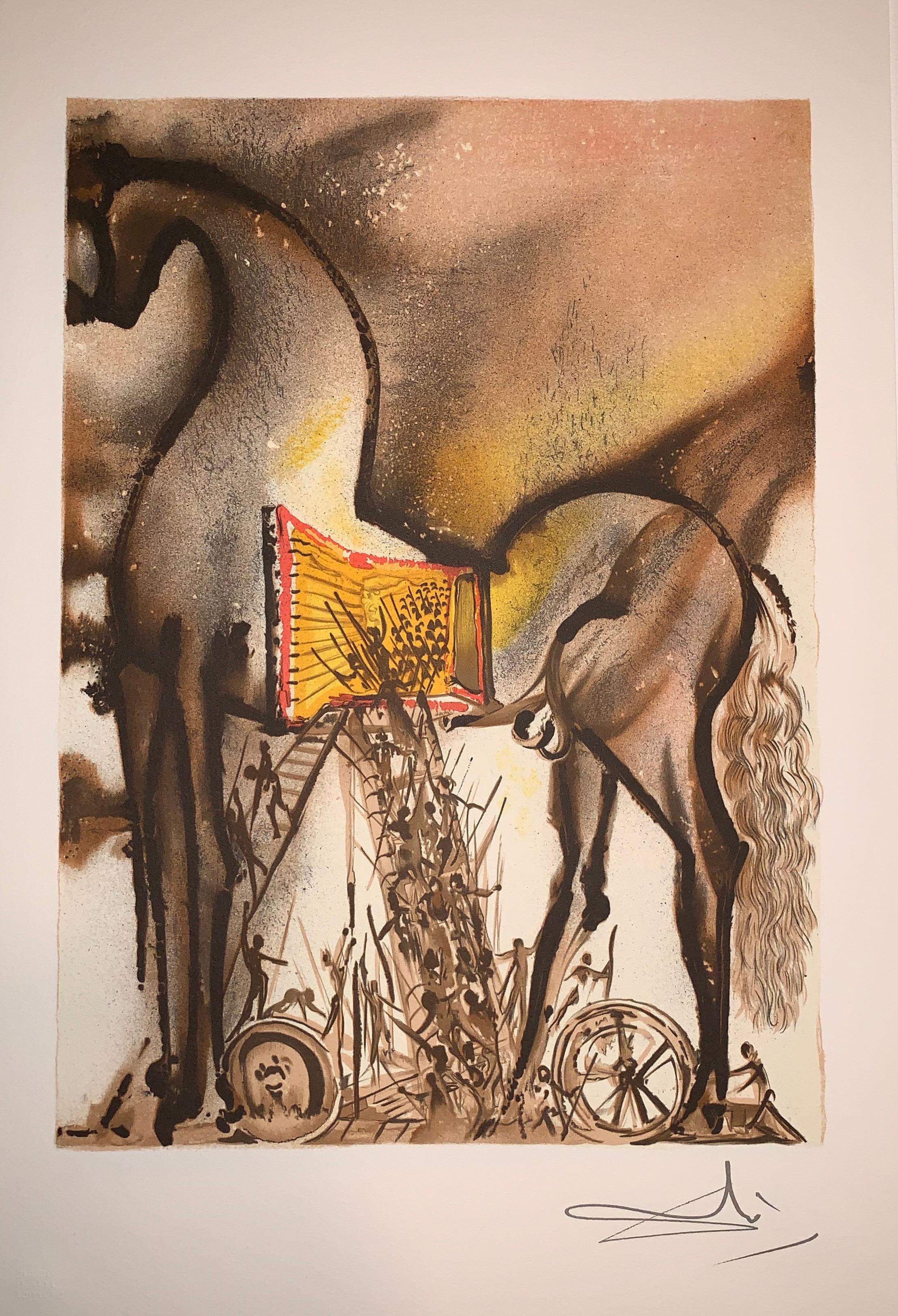Trojan Horse - The horses of Dali - Lithograph - Surrealist - 1983 - Print by (after) Salvador Dali