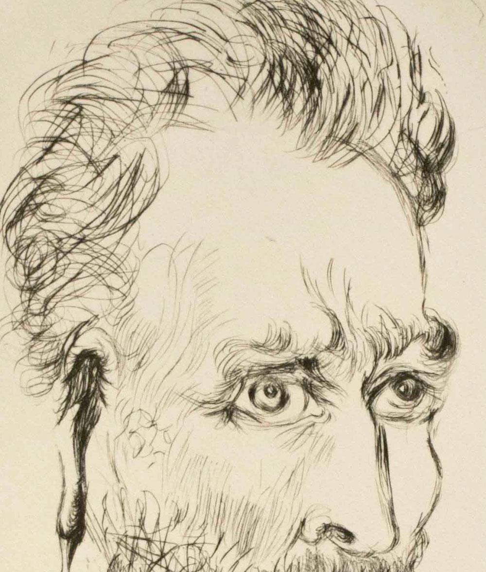Vincent van Gogh (Beige), Portrait Print, von (after) Salvador Dali