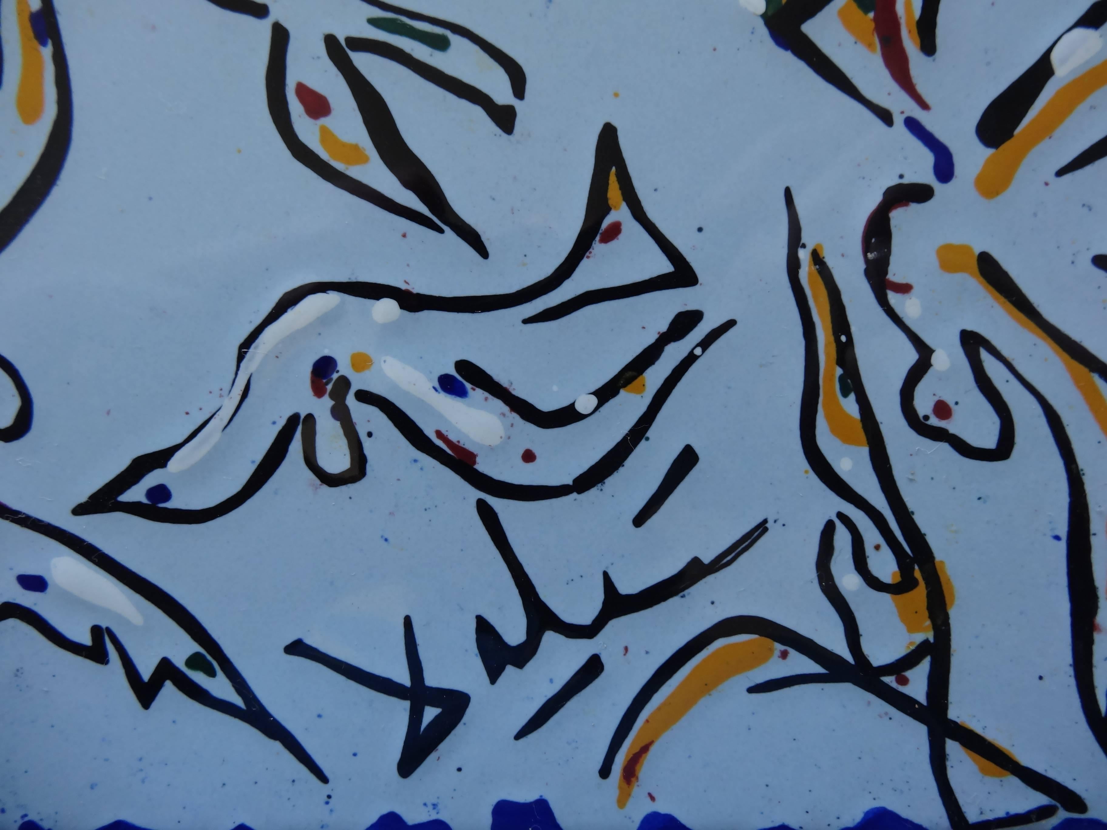 La nuit des oiseaux - carreaux de céramique - 1954 - Sculpture de (after) Salvador Dali