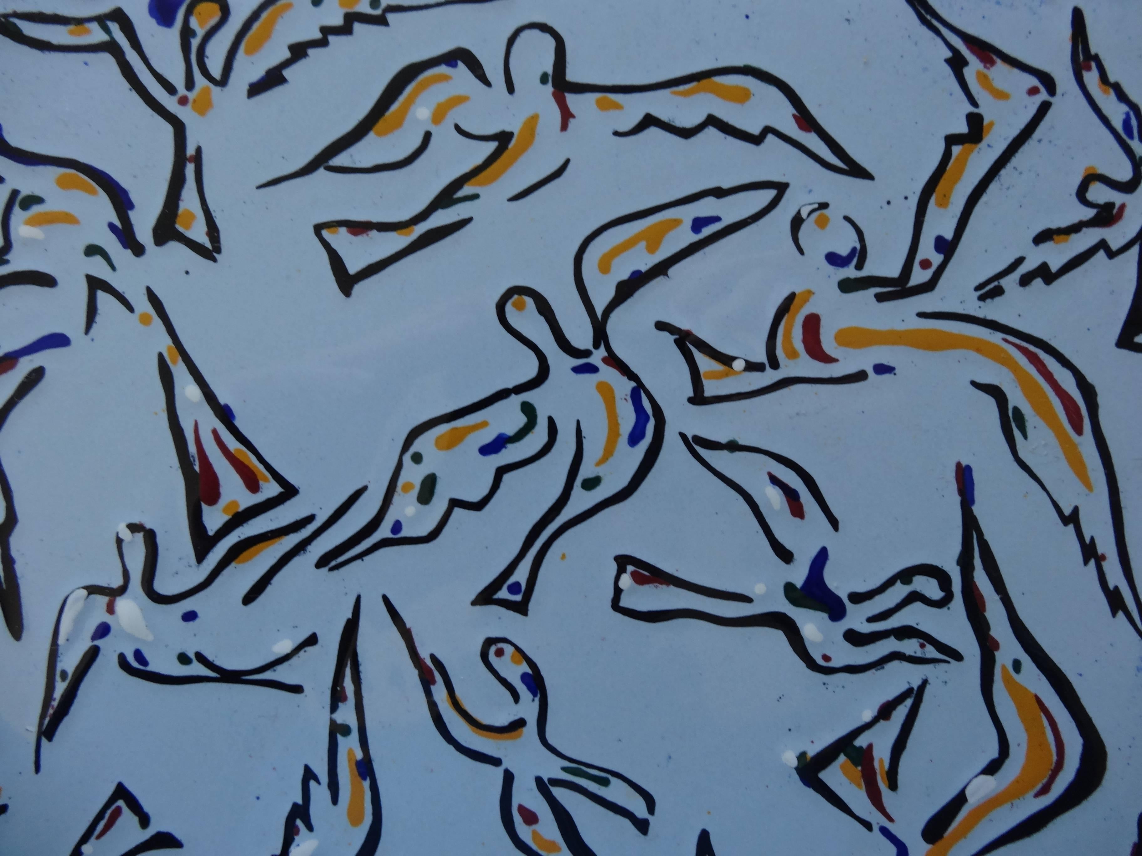 La nuit des oiseaux - carreaux de céramique - 1954 - Surréalisme Sculpture par (after) Salvador Dali