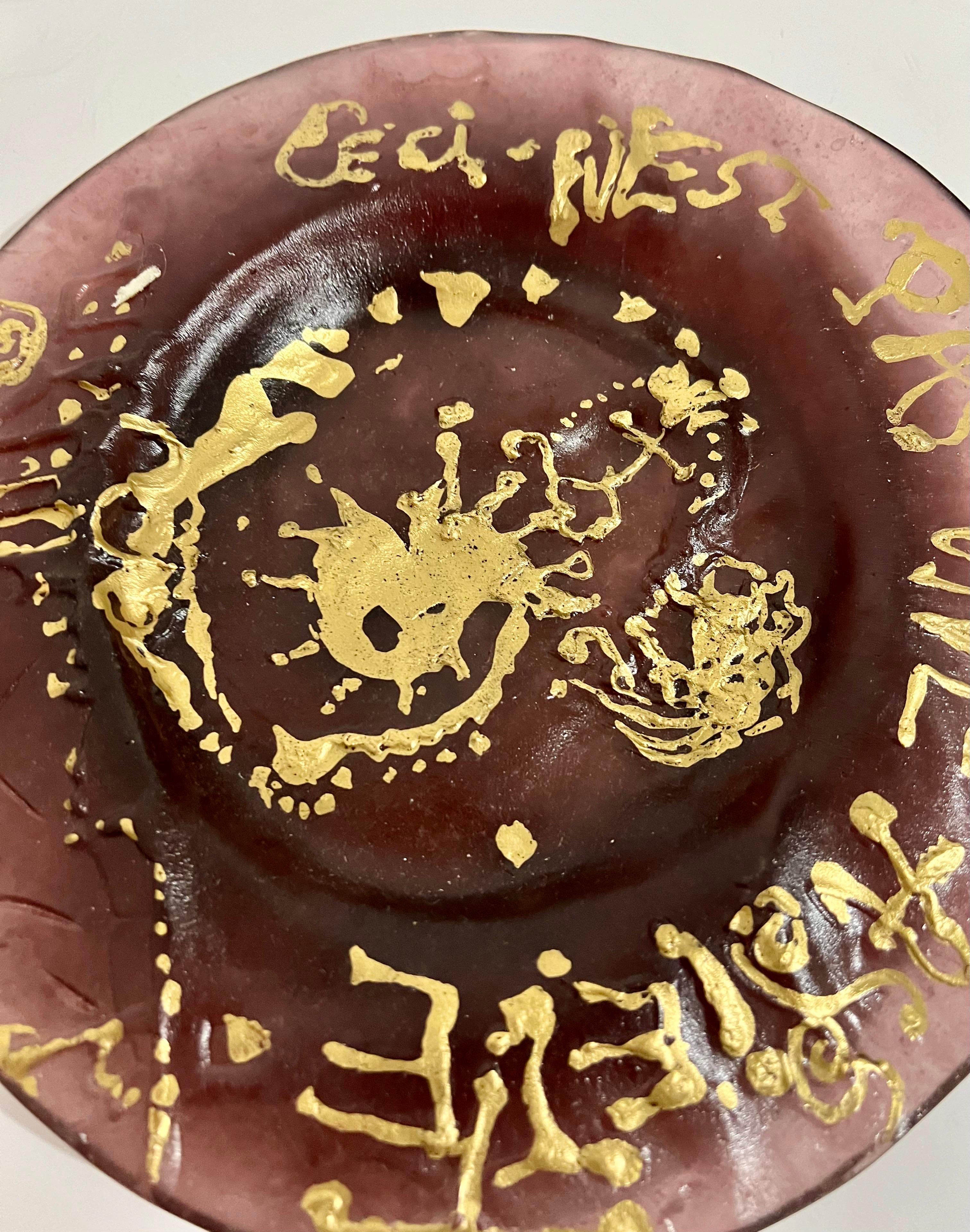 Salvador Dali Daum Pate de Verre con oro, scultura in vetro di cristallo Arte in vendita 9