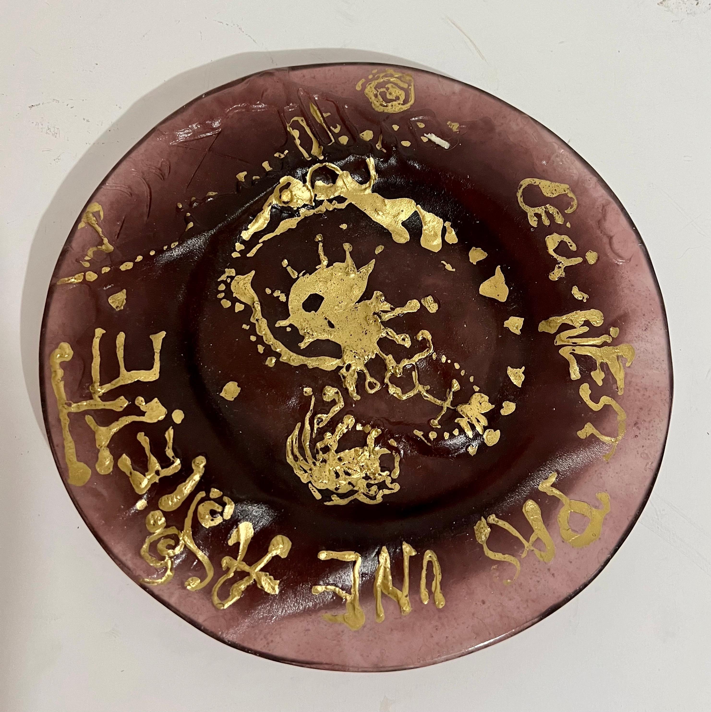Salvador Dali Daum Pate de Verre con oro, scultura in vetro di cristallo Arte in vendita 13