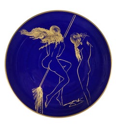 Vintage “Witches with Broom” exclusive Dali and Raynaud & Co. ltd. Ed. porcelain plate