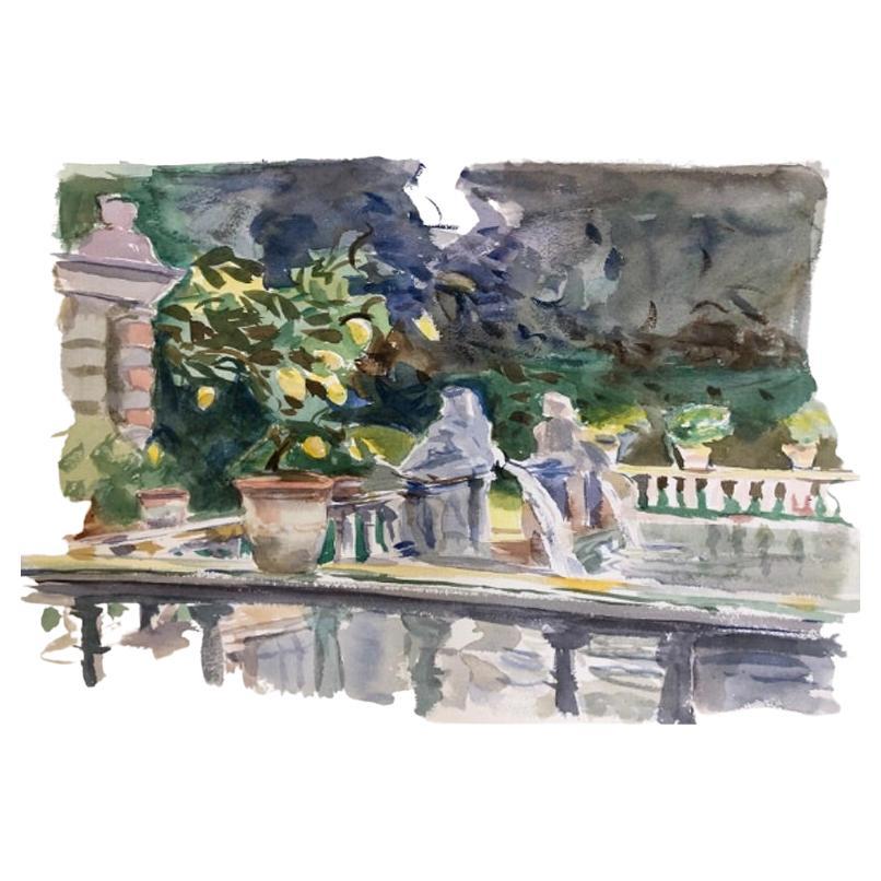 After Sargent “Villa di Marlia, Lucca: A Fountain” circa 1910, 2019 For Sale