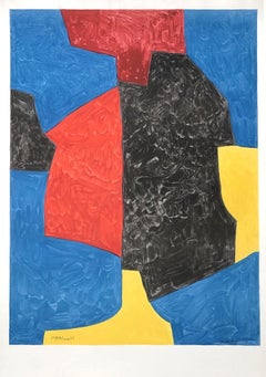 Composition Blue Red Black and Yellow - Printed signature