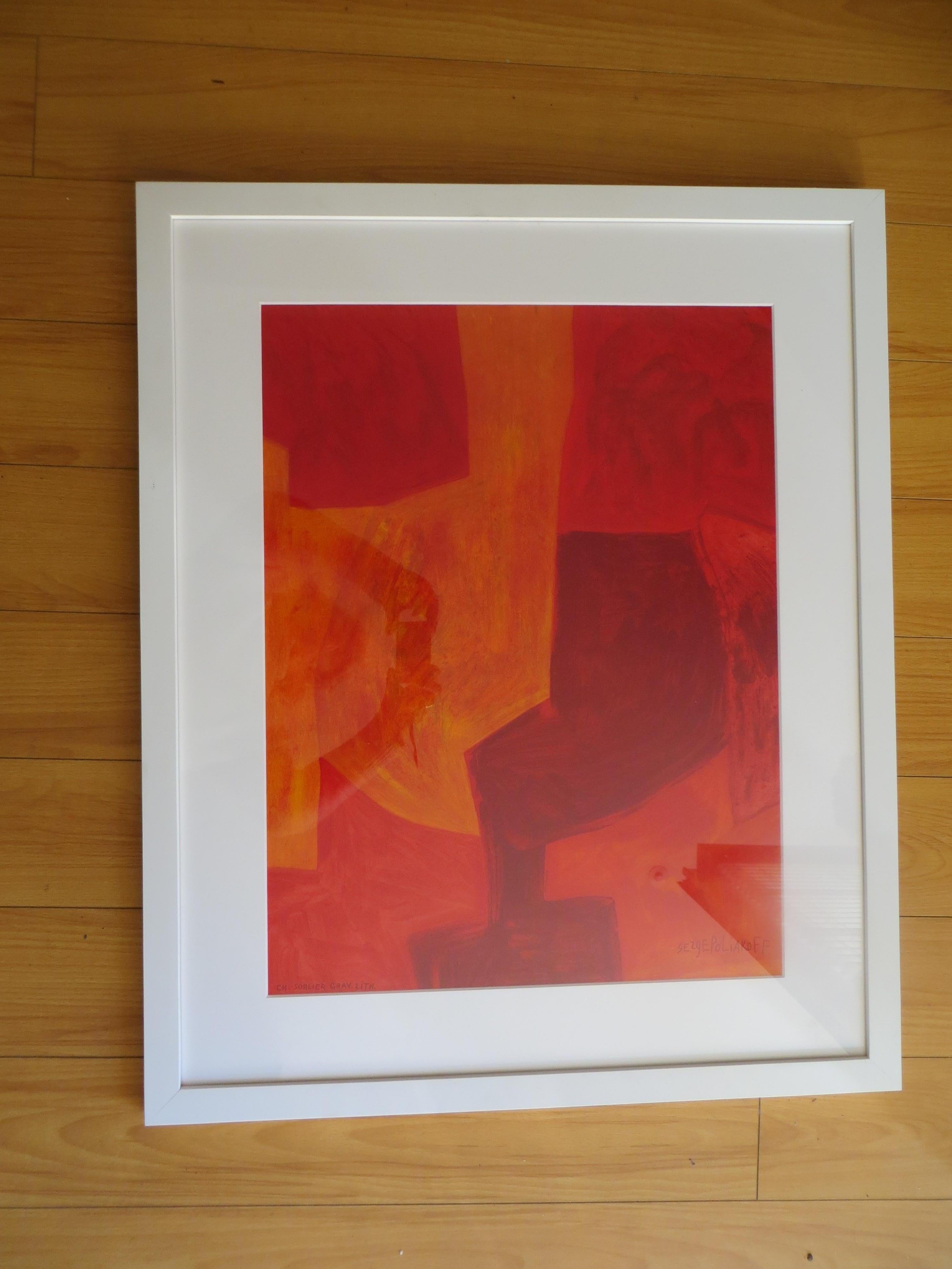 Serge POLIAKOFF - Composition gouache 1969
Edition lithograph in colours on Arches paper after the gouache artwork from 1969.
Signed in the plate at the lower right.
Published at the occasion of travelling expositions by Serge Poliakoff in 1975.
The