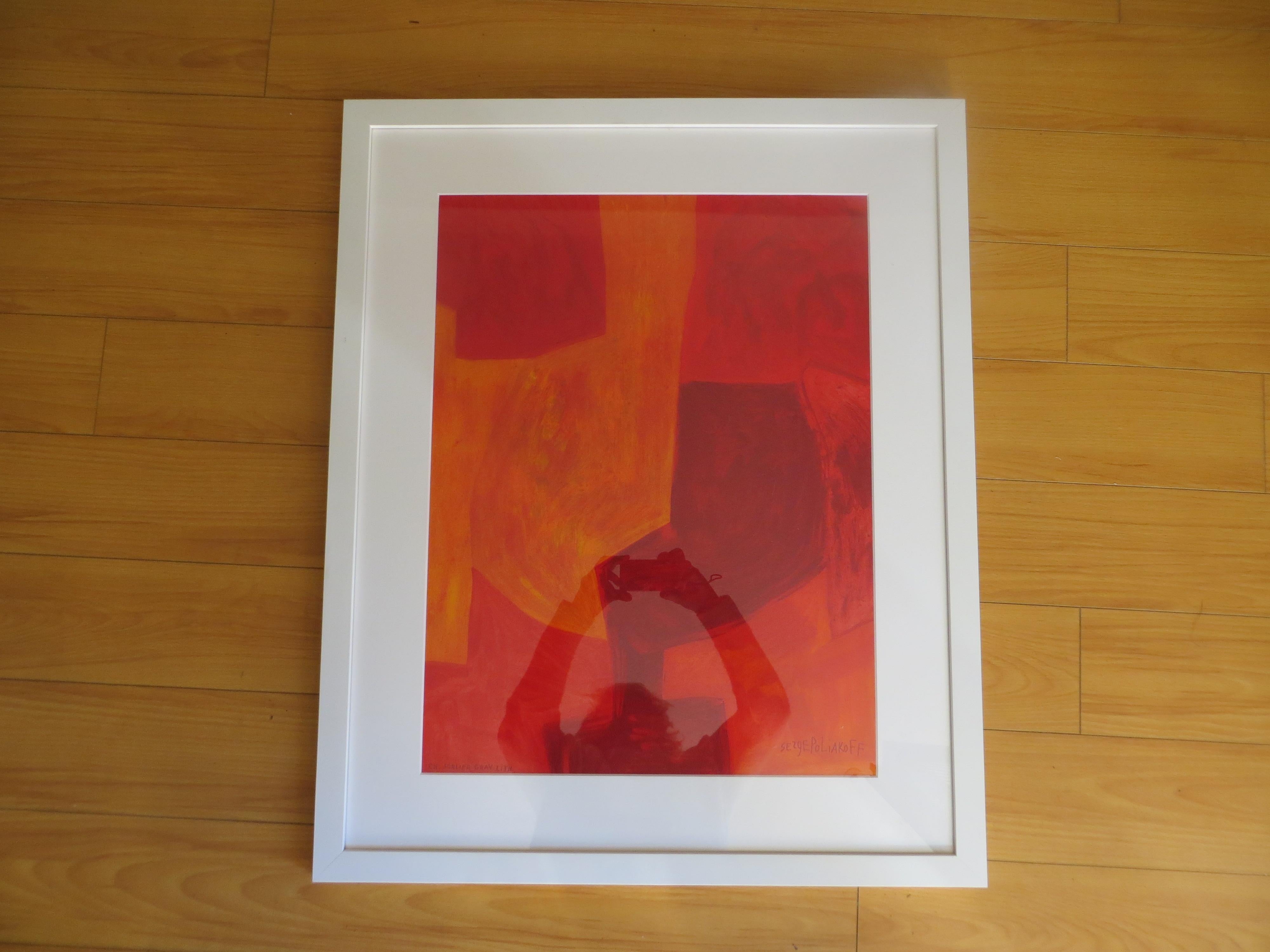 Serge Poliakoff, Composition 1975, Lithograph Printed by Charles Sorlier For Sale 3