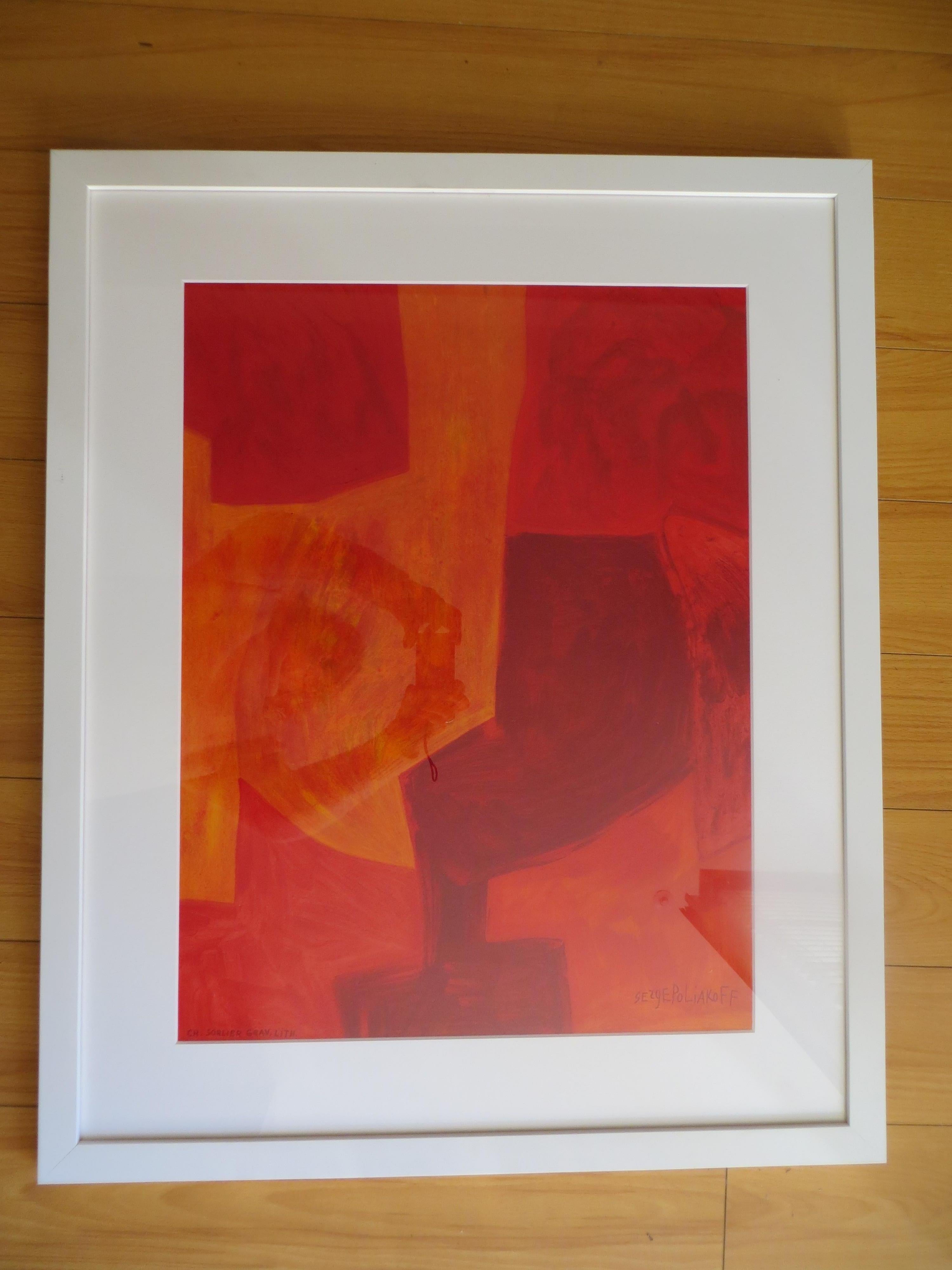 Abstract Print (After) Serge Poliakoff - Serge Poliakoff, Composition 1975, Lithographie imprimée par Charles Sorlier