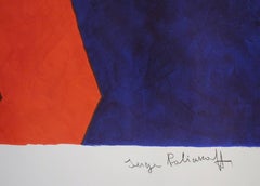 Komposition in Rot und Blau - Lithographie (Olympic Games München 1972)