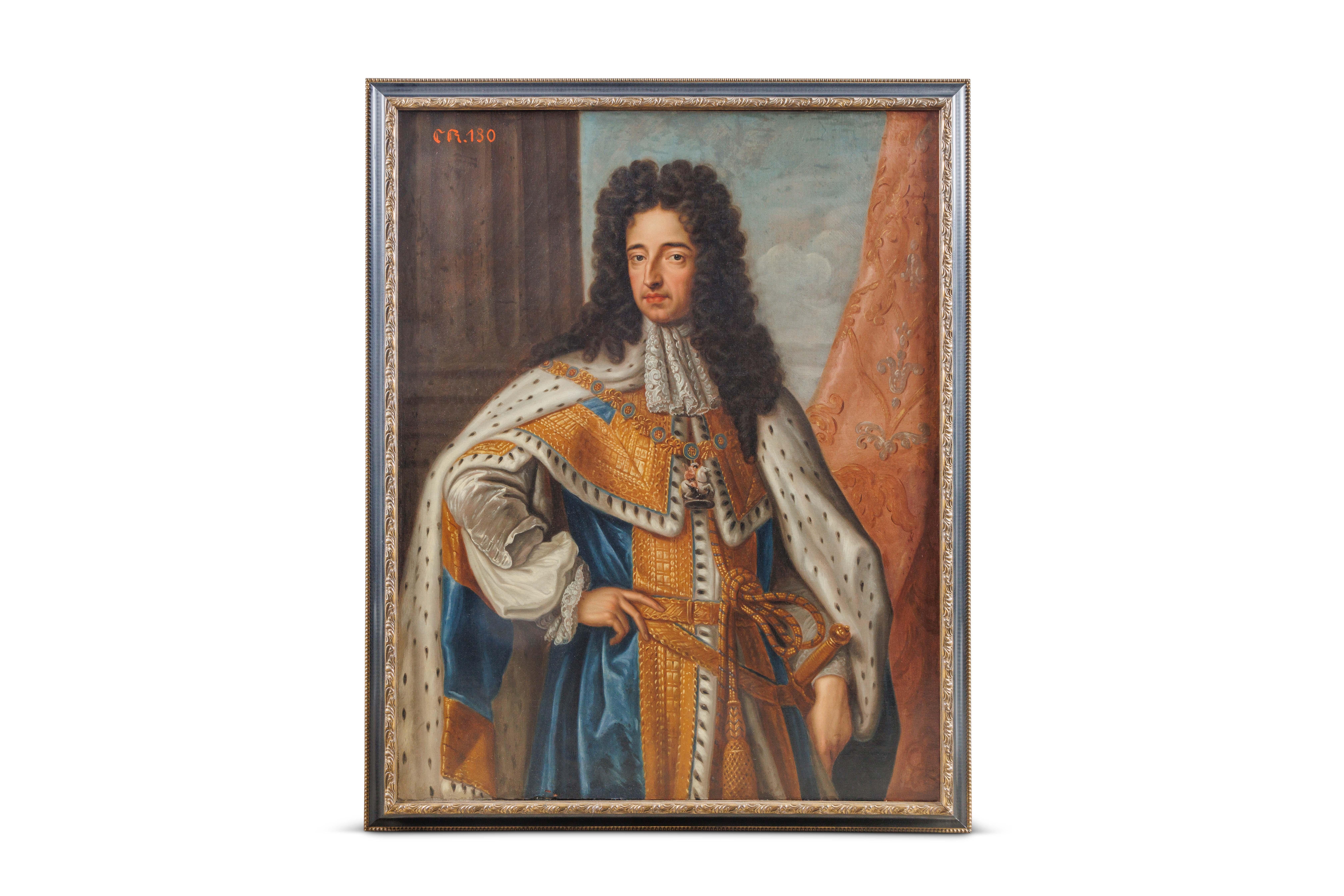 Portrait Painting (After) Sir Godfrey Kneller - Grande et magnifique huile sur toile représentant le roi William III (1672-1702)